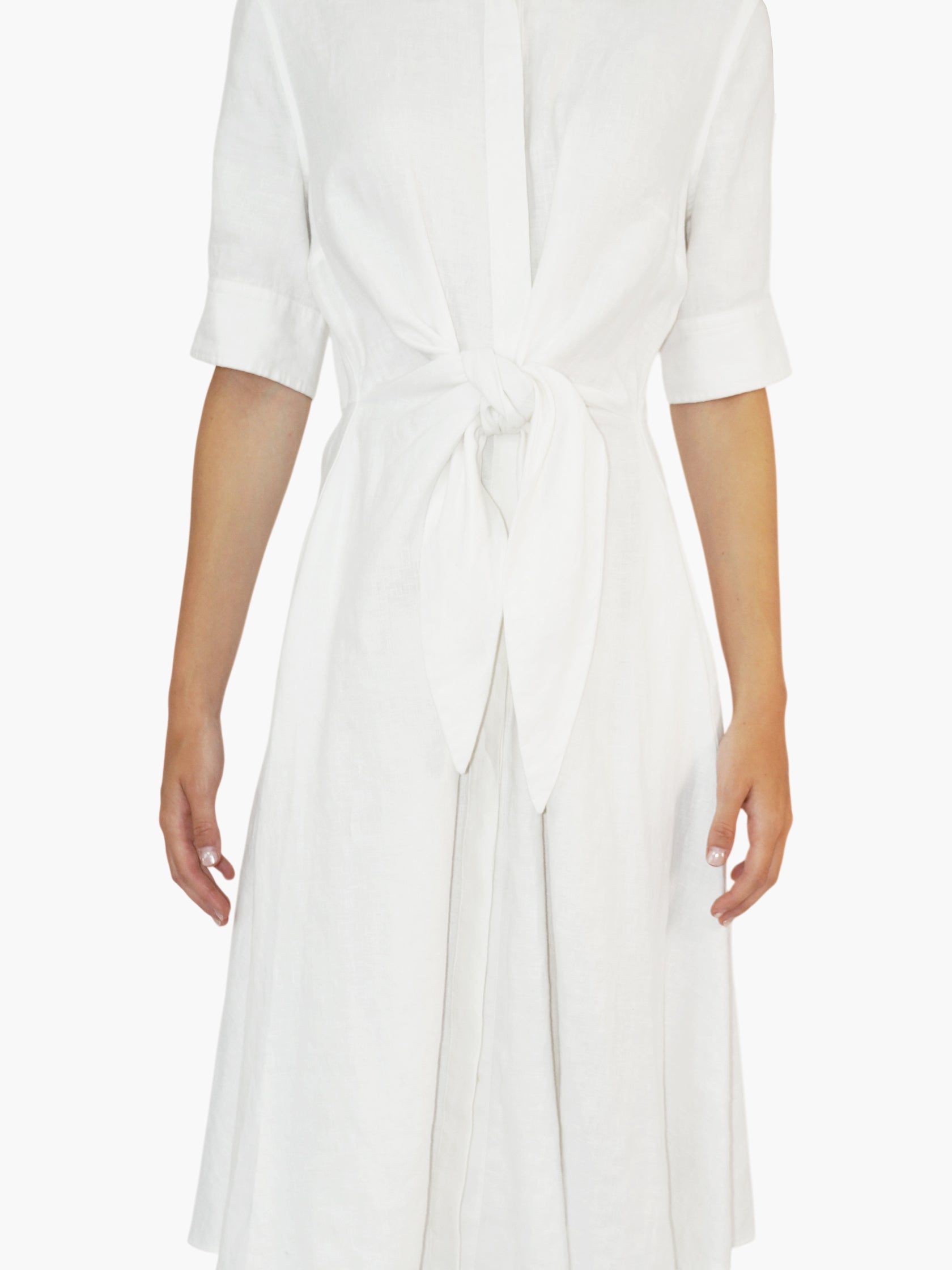 Linen Tie-Front Dress