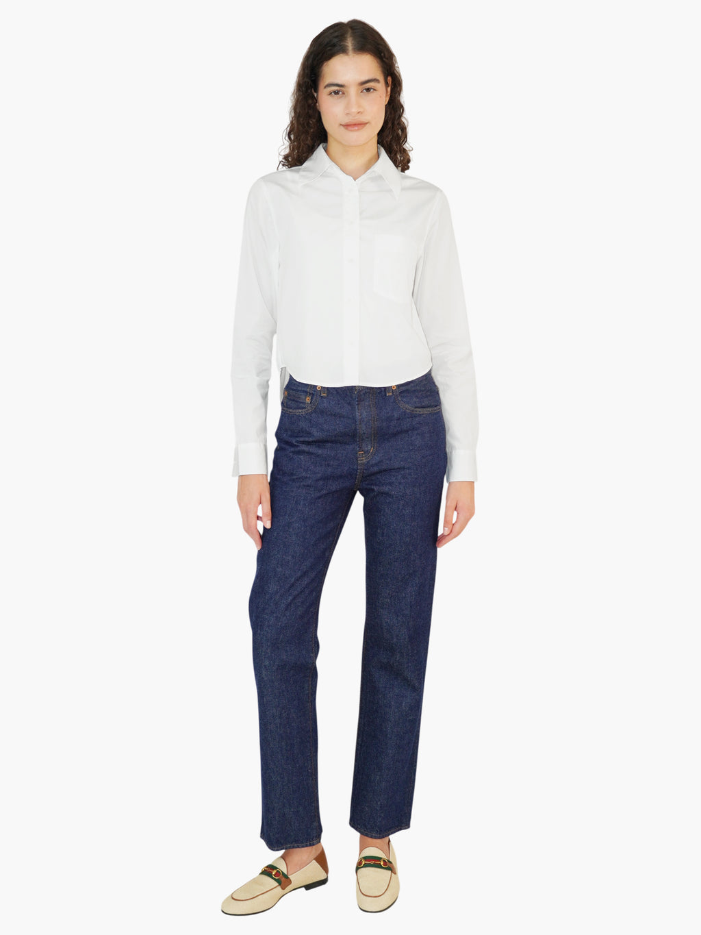 Cropped Button-Up Top