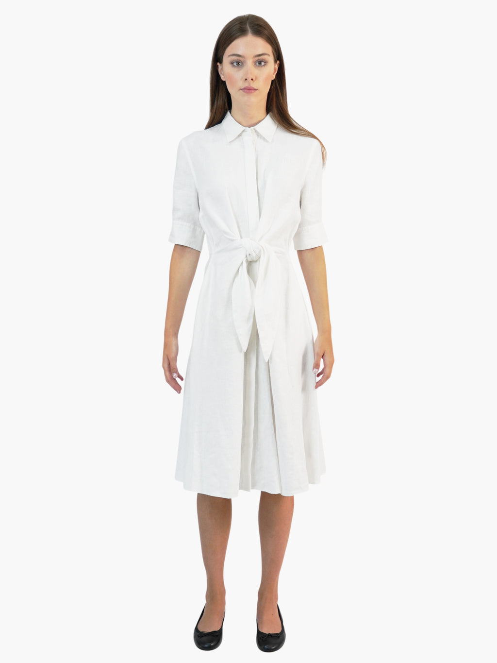 Linen Tie-Front Dress