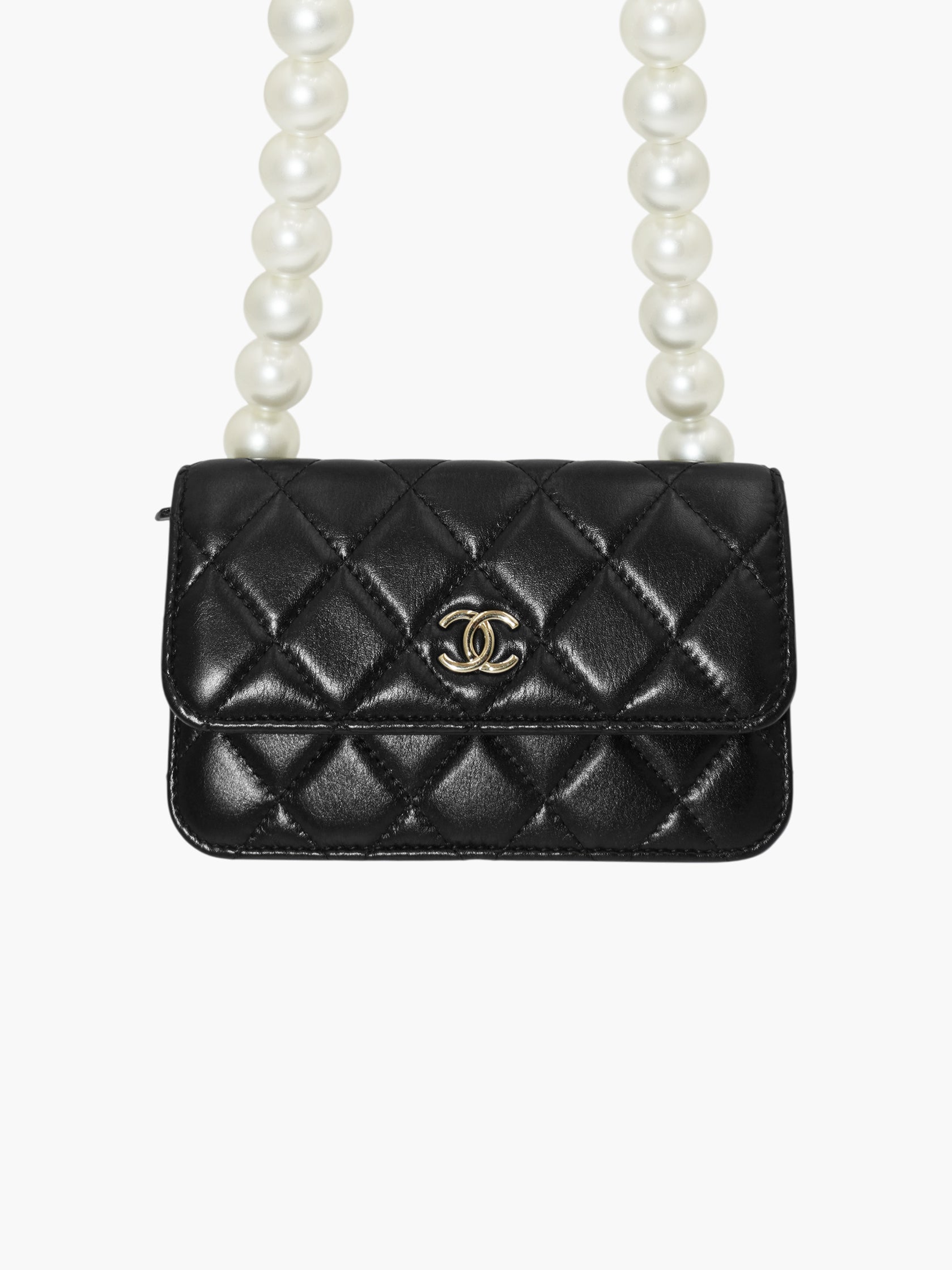 Faux Pearl Chain Wallet