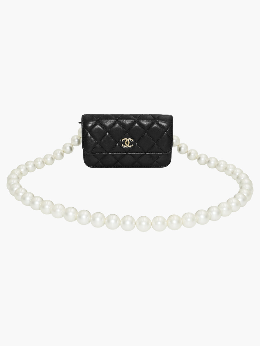 Faux Pearl Chain Wallet