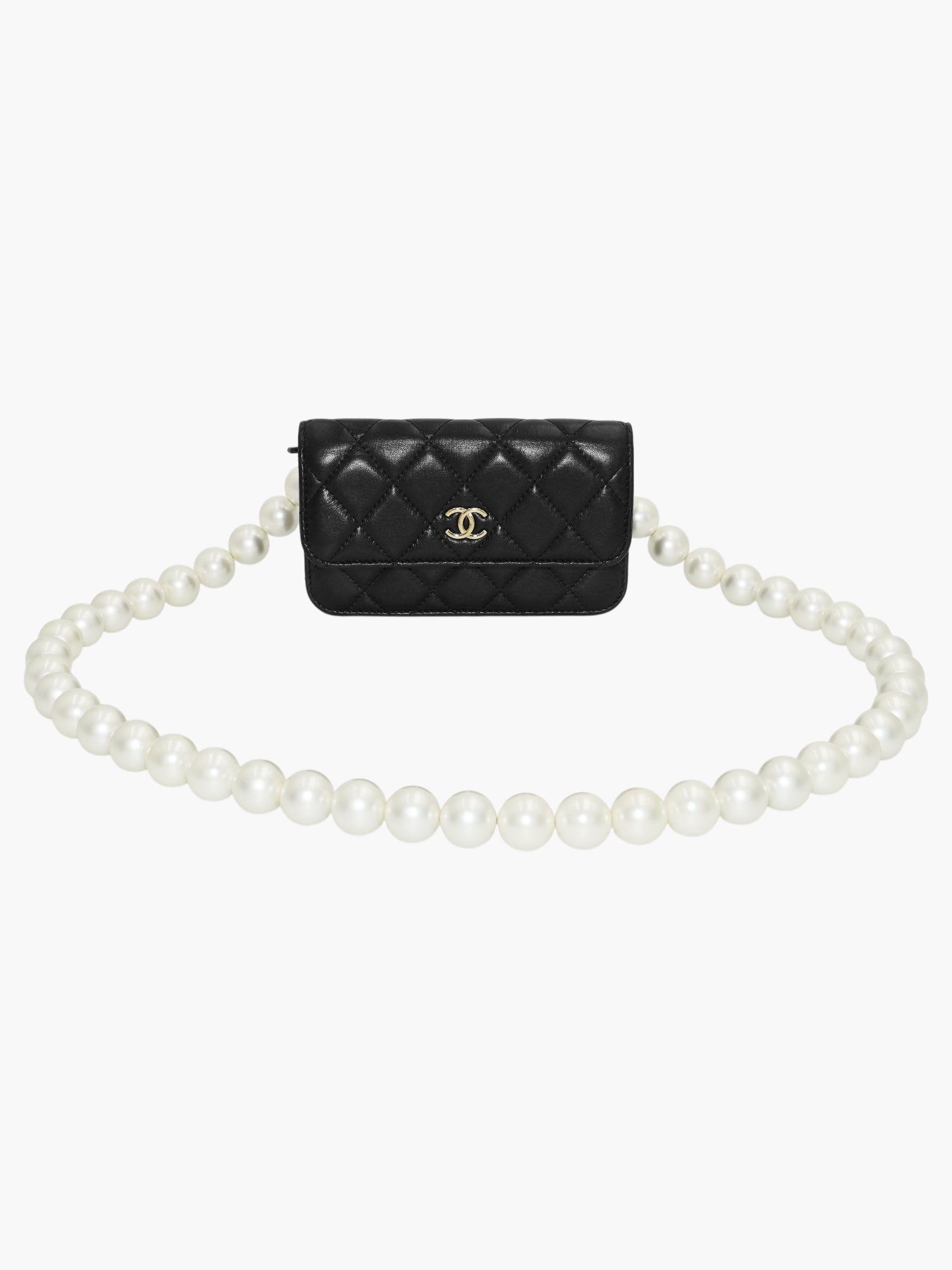 Faux Pearl Chain Wallet