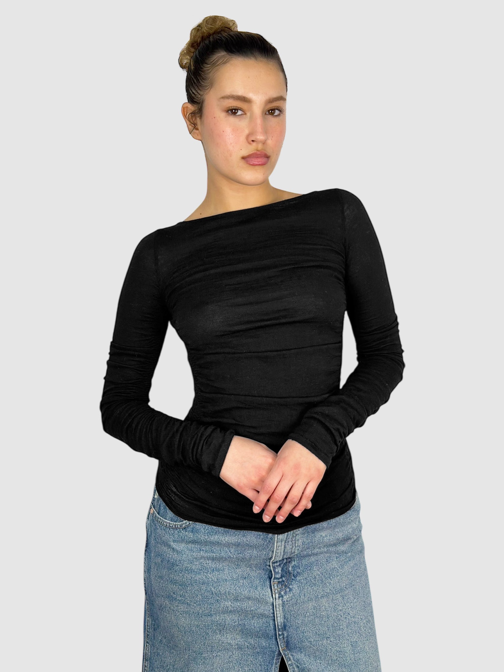 Ruched Wool Sweater