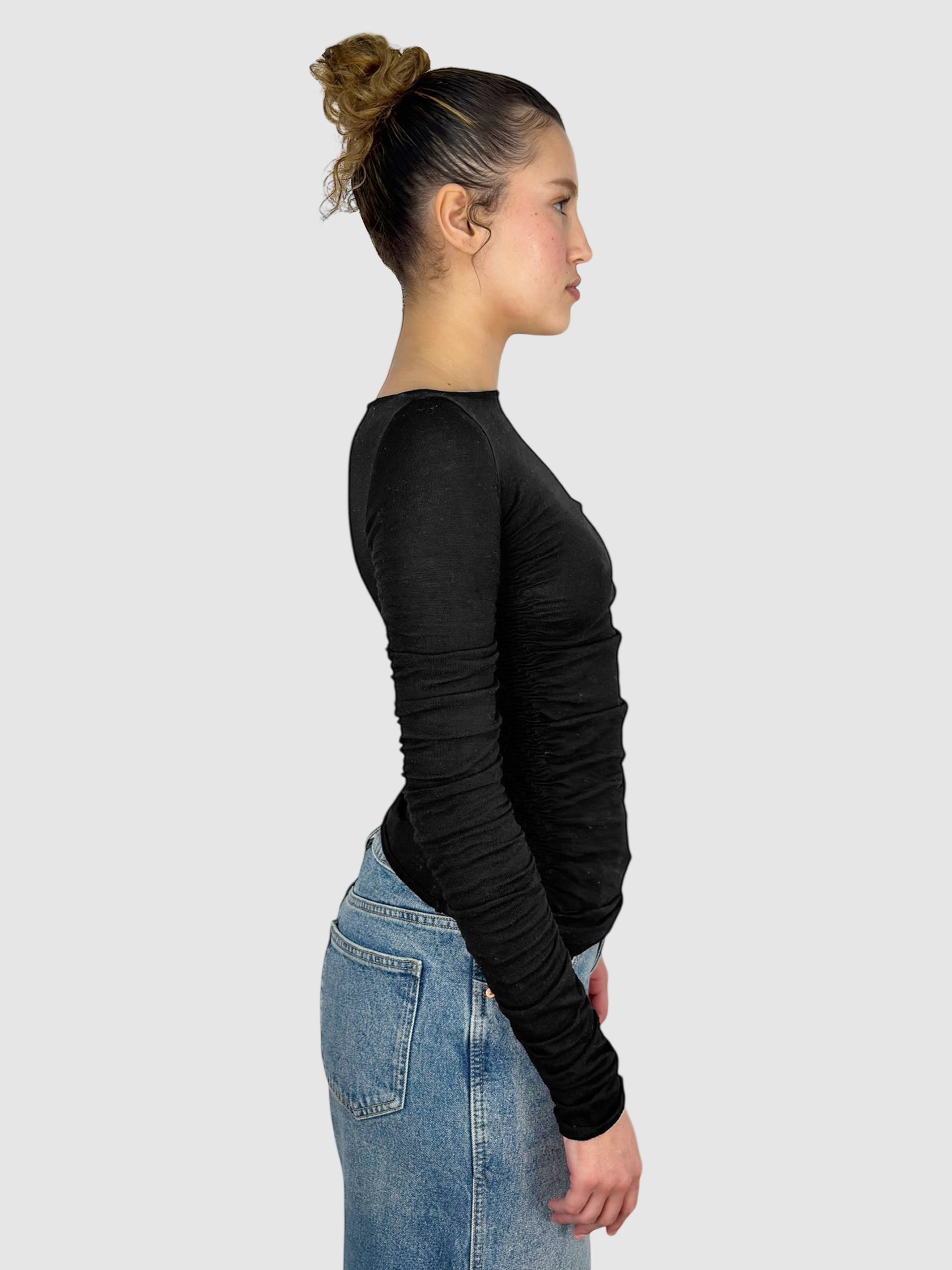 Ruched Wool Sweater