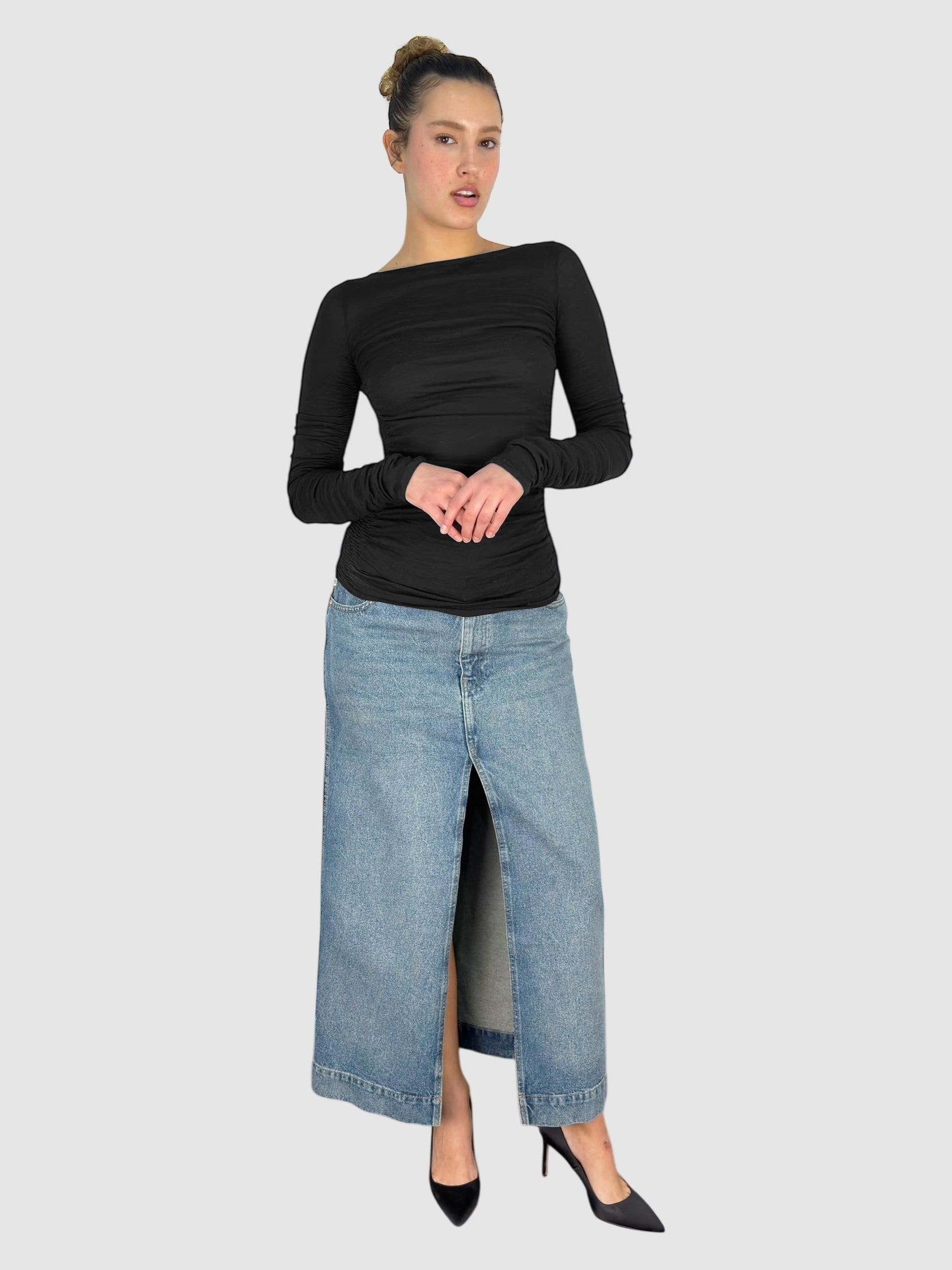 Ruched Wool Sweater