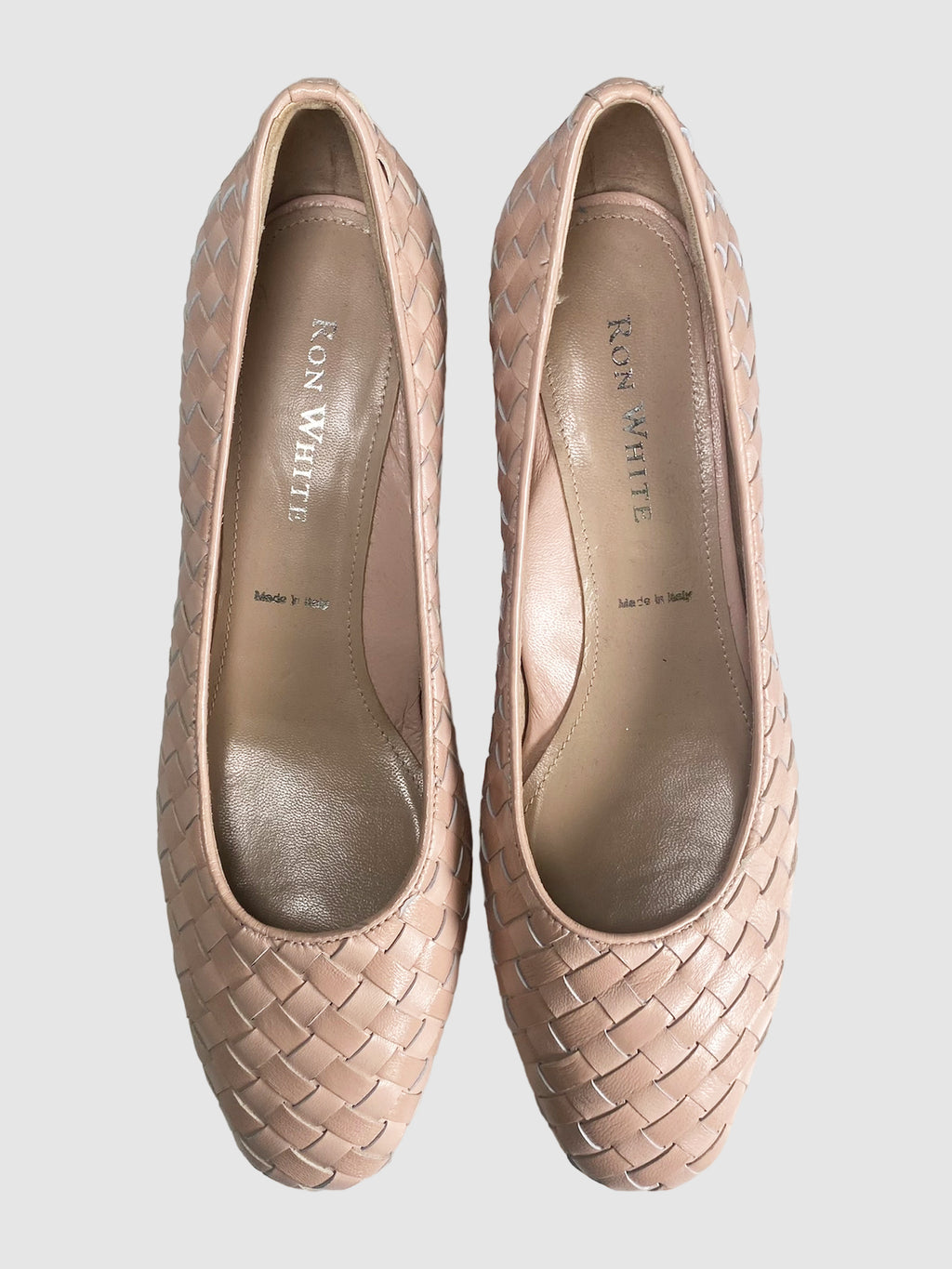 Ron White Weaved Leather Heels - Size 39.5