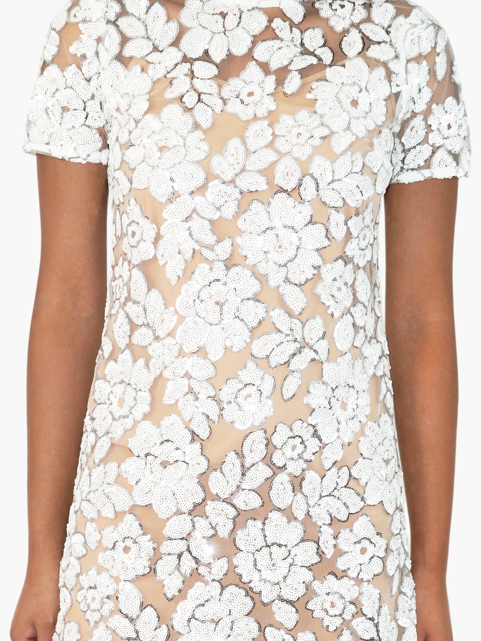 Sequinned Floral Dress