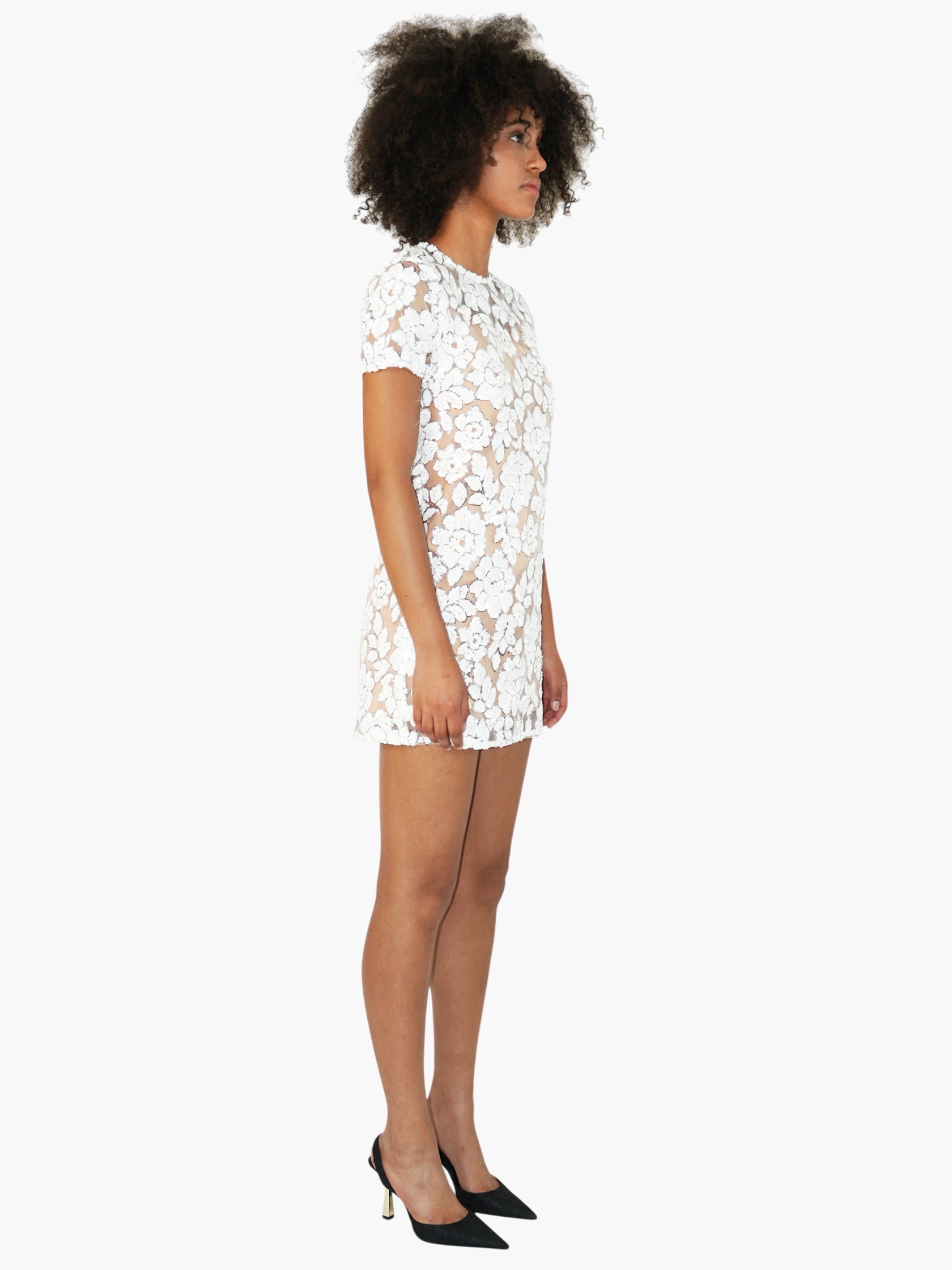 Sequinned Floral Dress
