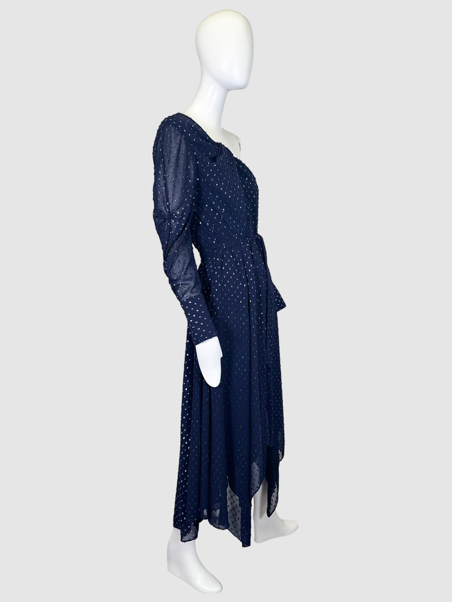 Longsleeve Dress with Silver Polka Dots - Size 6