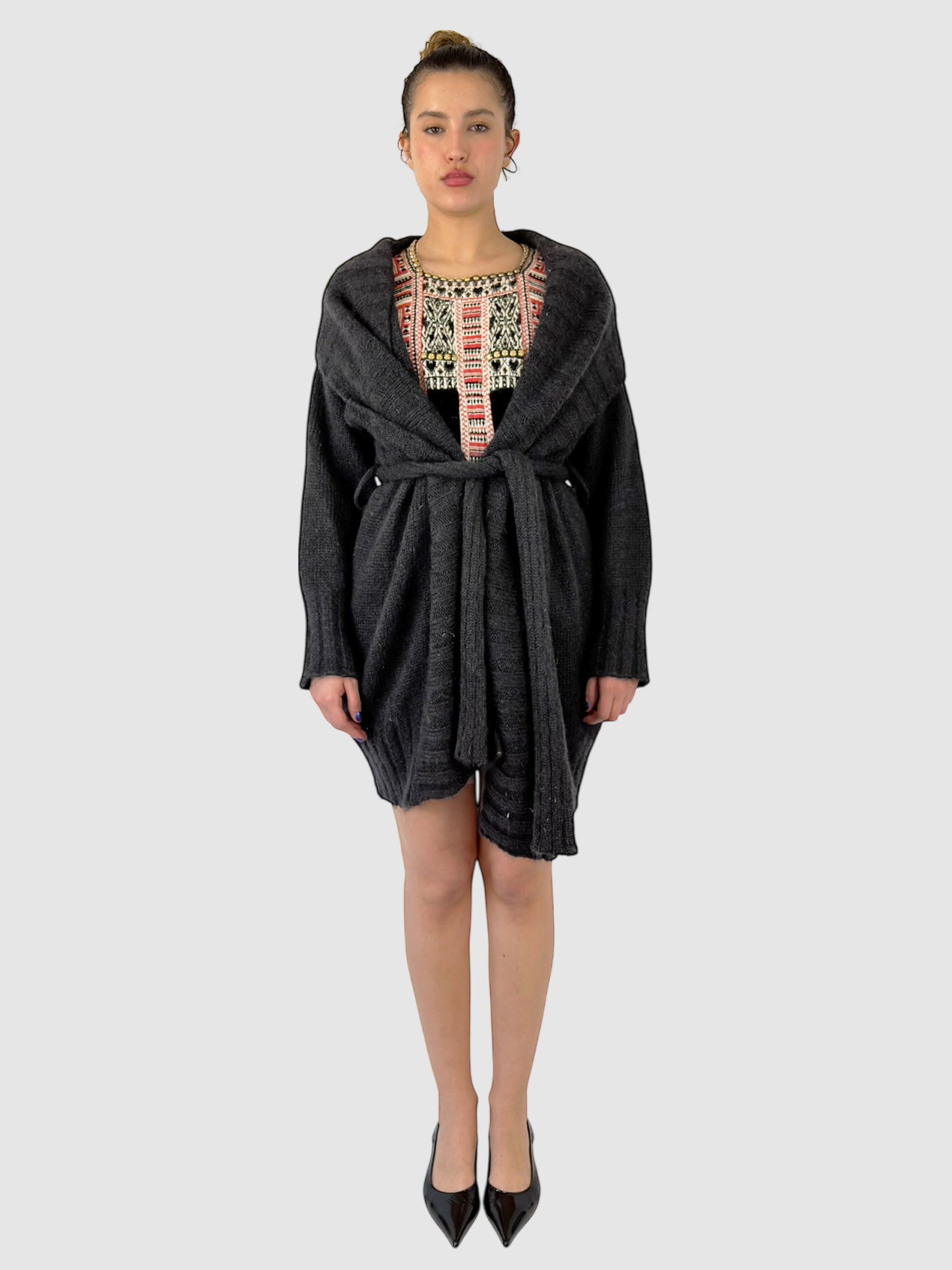 Embroidered Cardigan Dress