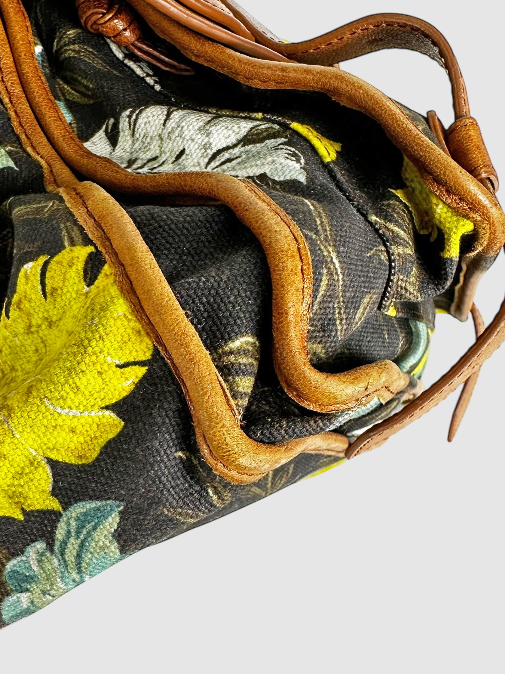 Floral Printed Canvas PS1 Bag