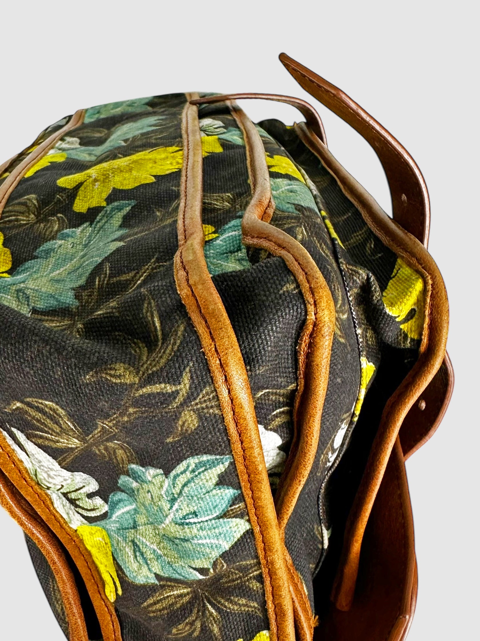 Floral Printed Canvas PS1 Bag