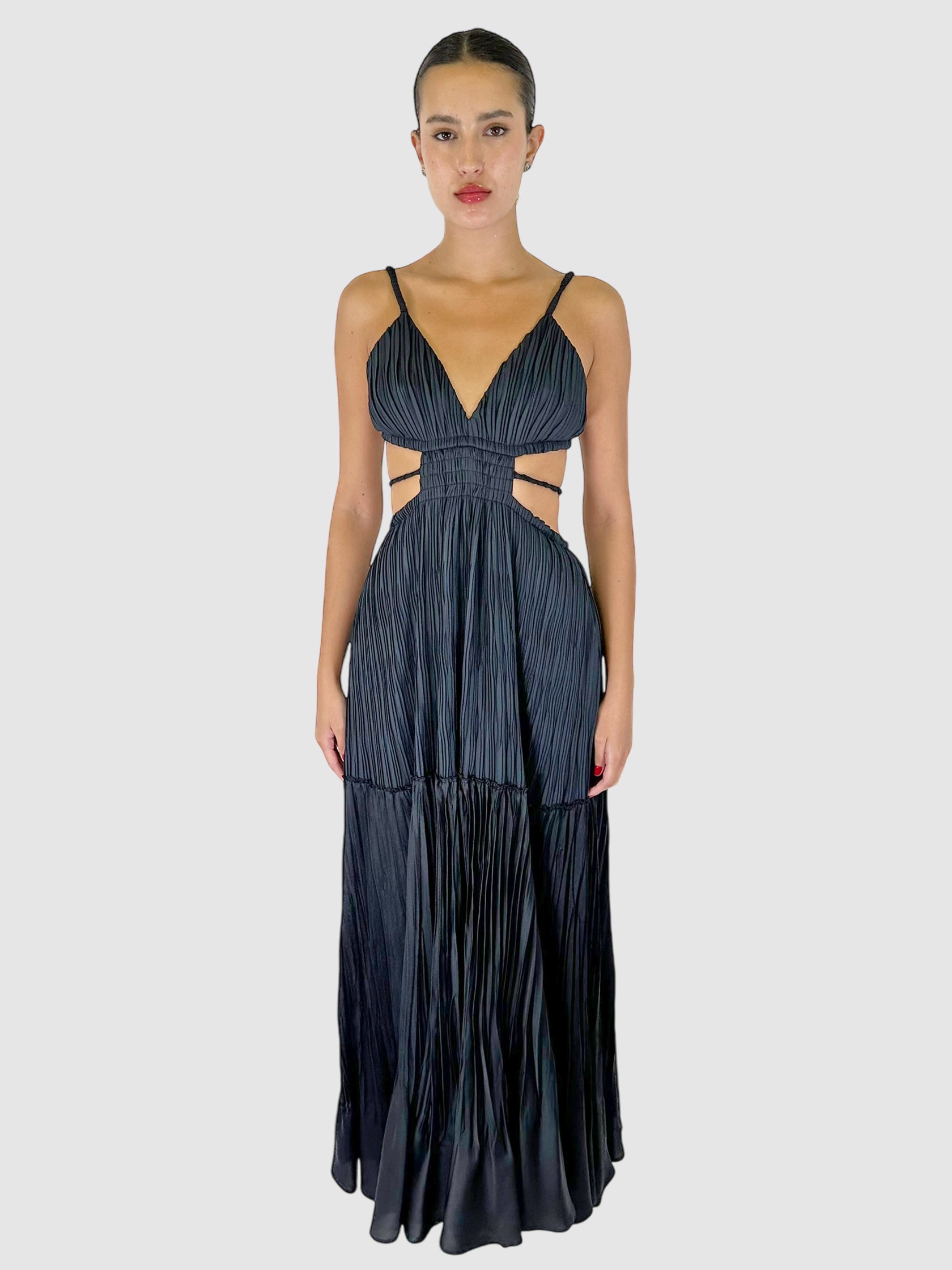 Strappy Pleated Maxi Dress - Size 4