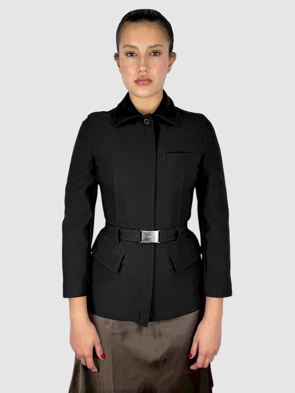 Belted Zip-Up Coat