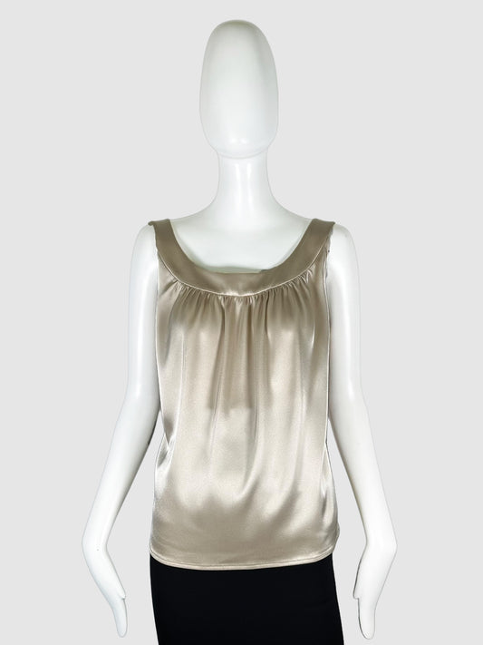 Ruched Scoop Neck Top - Size XL