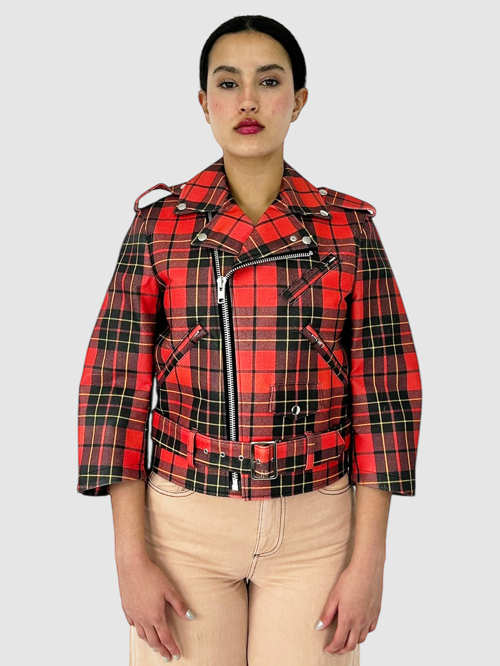 Plaid Moto Jacket