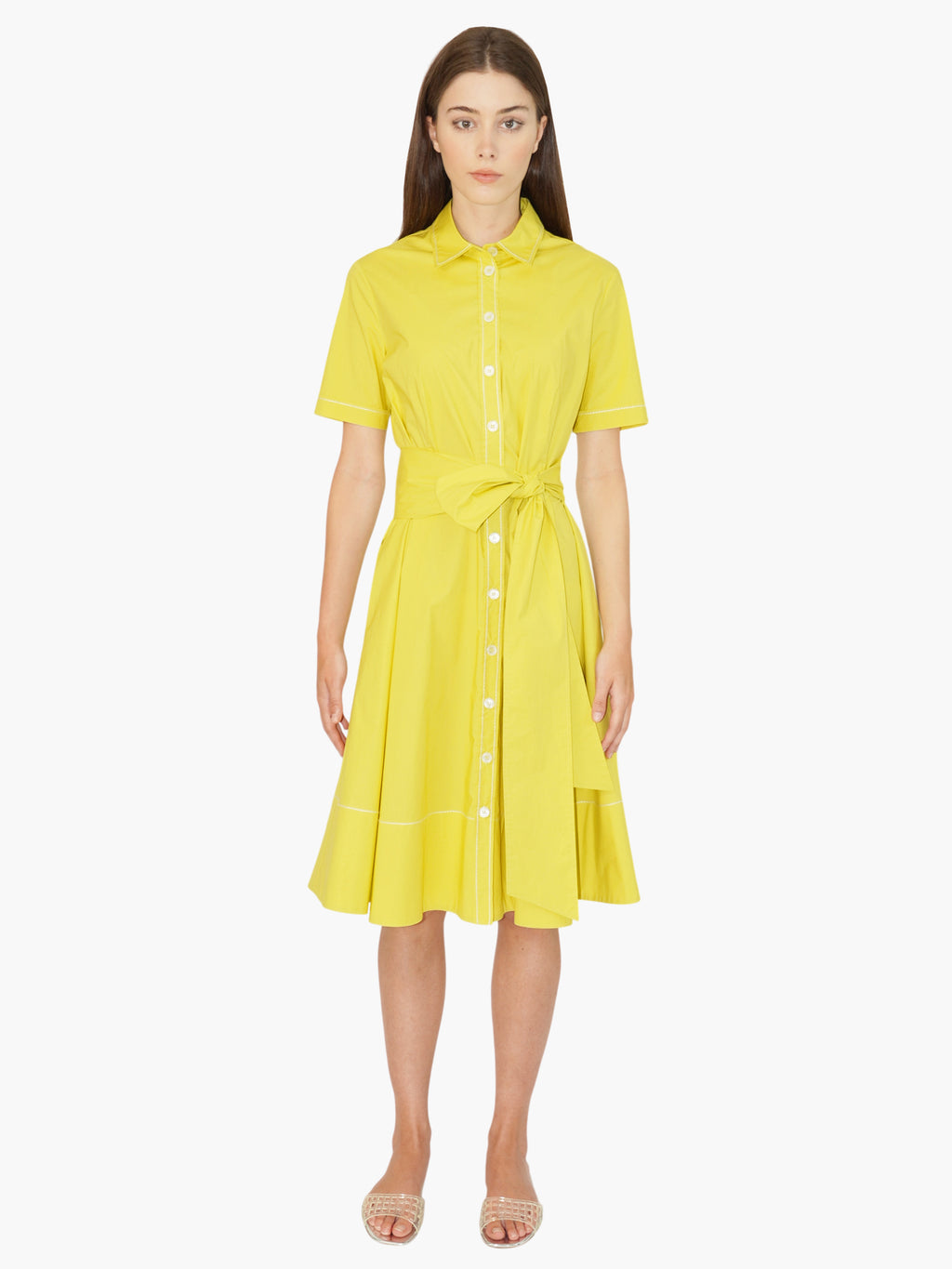 Belted Button-Up Dress