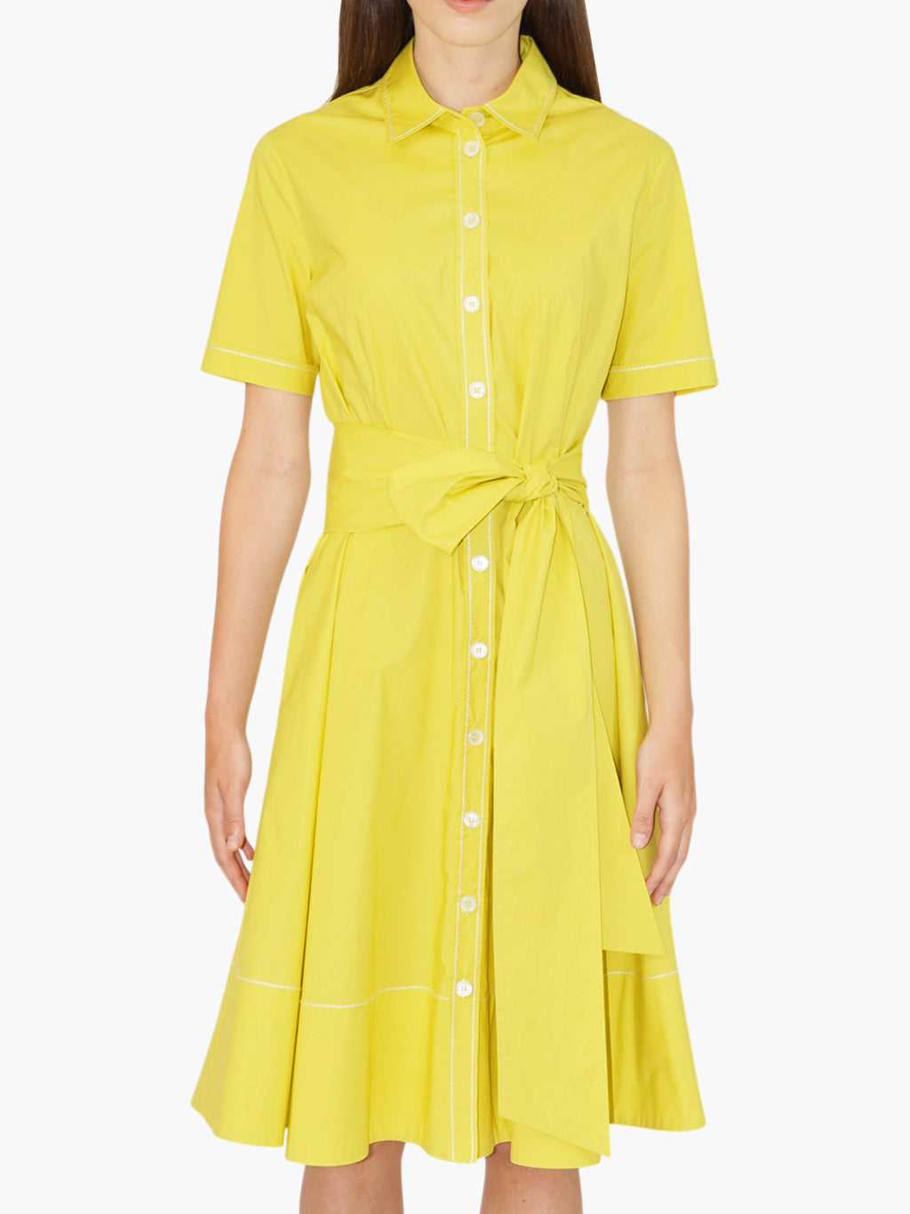 Belted Button-Up Dress