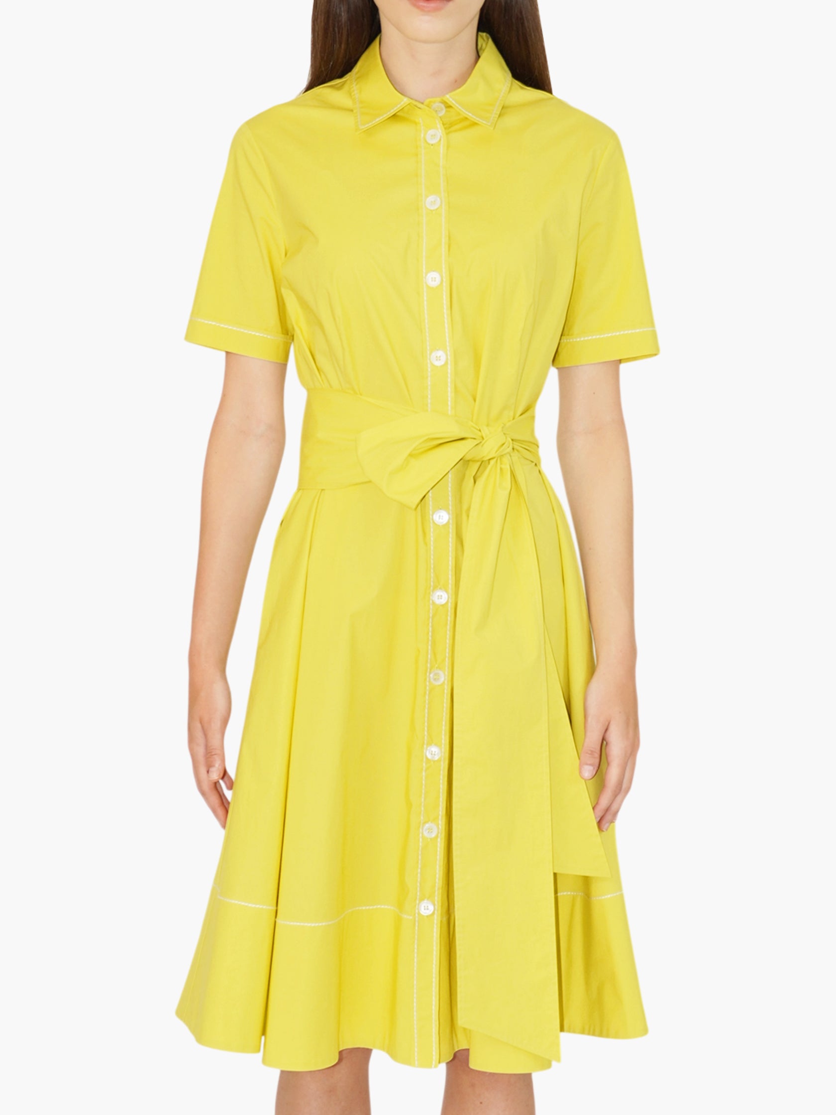 Belted Button-Up Dress