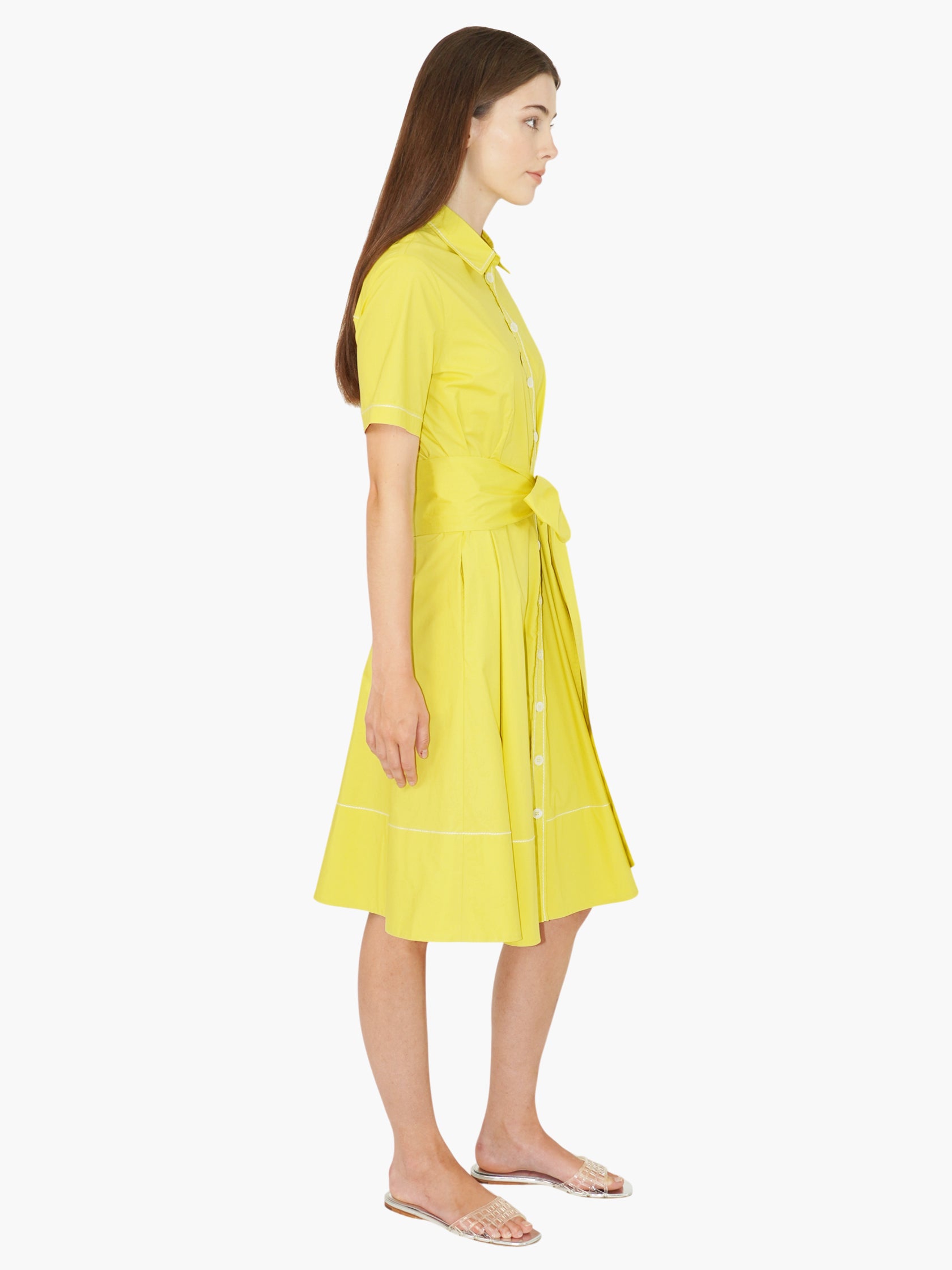 Belted Button-Up Dress
