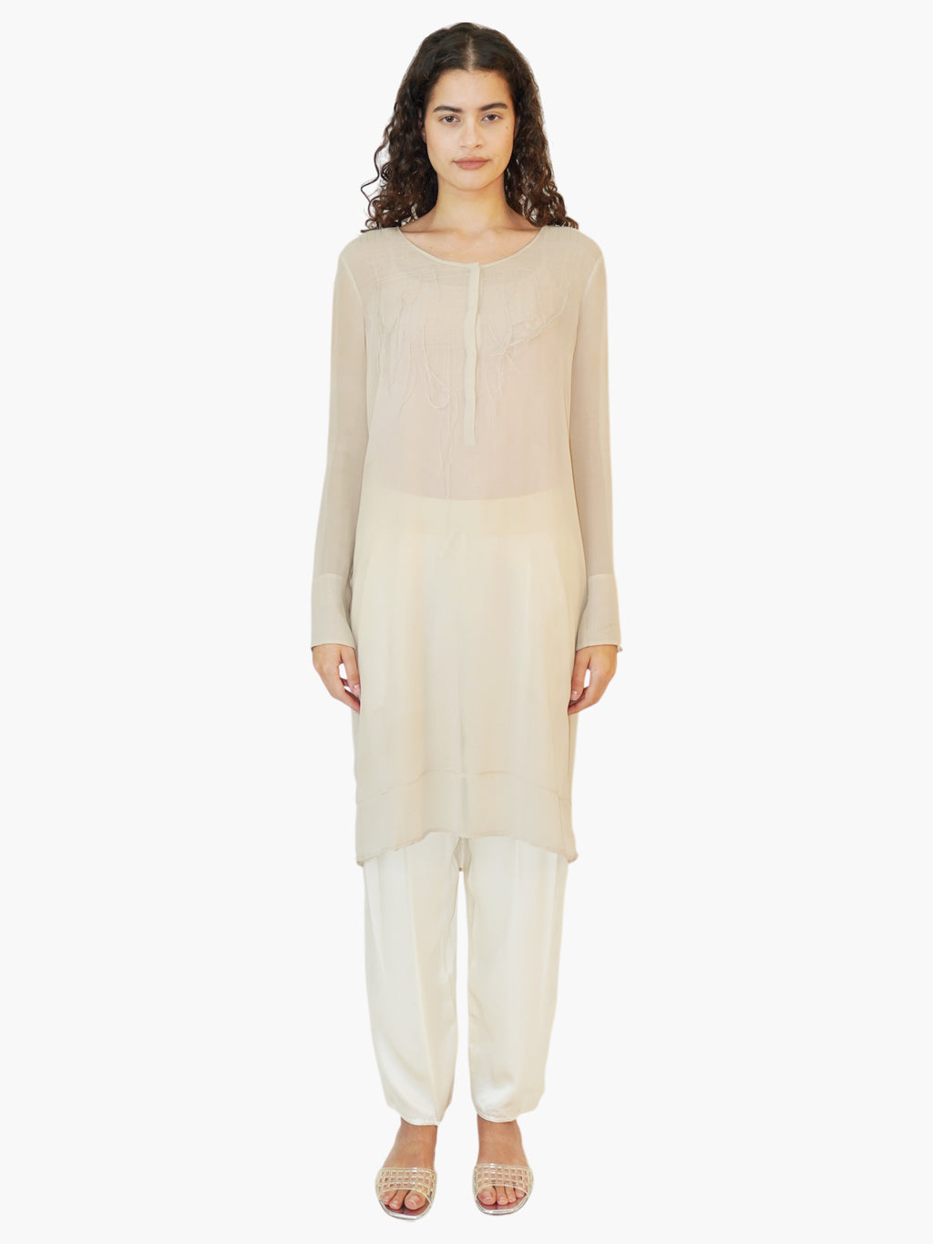 Sheer Feathered Tunic