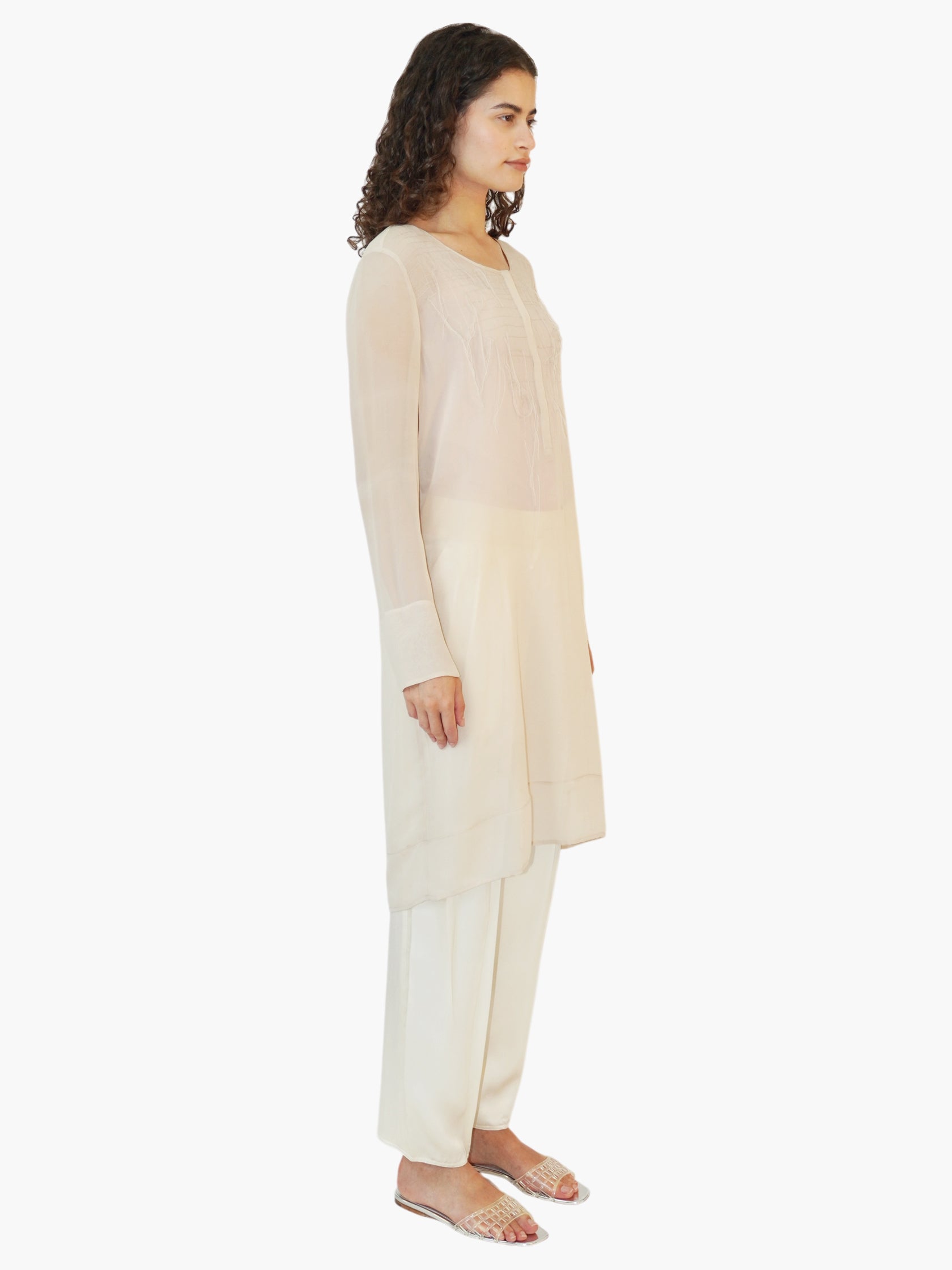Sheer Feathered Tunic