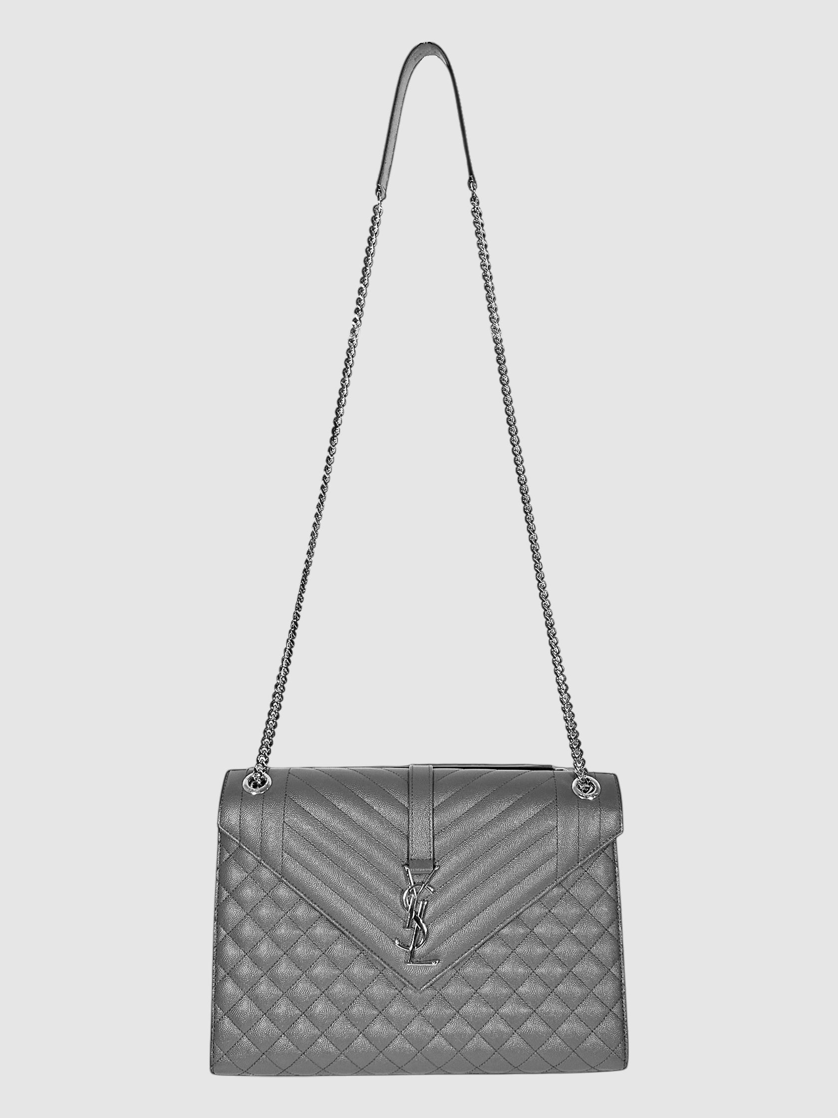 Chain Strap Quilted Envelope Bag