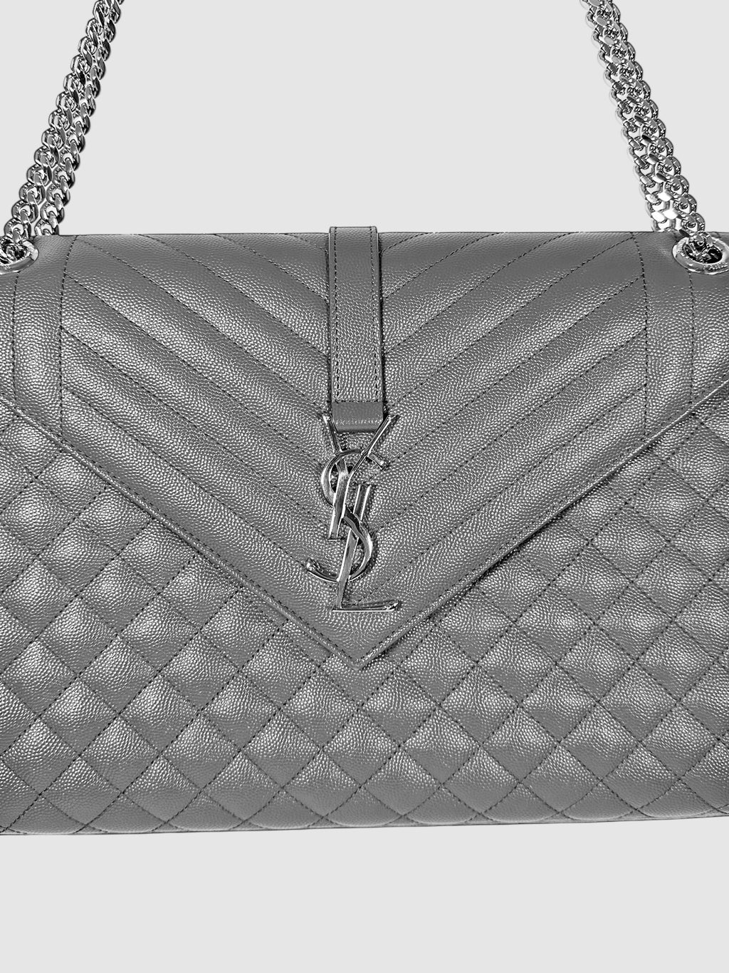 Chain Strap Quilted Envelope Bag