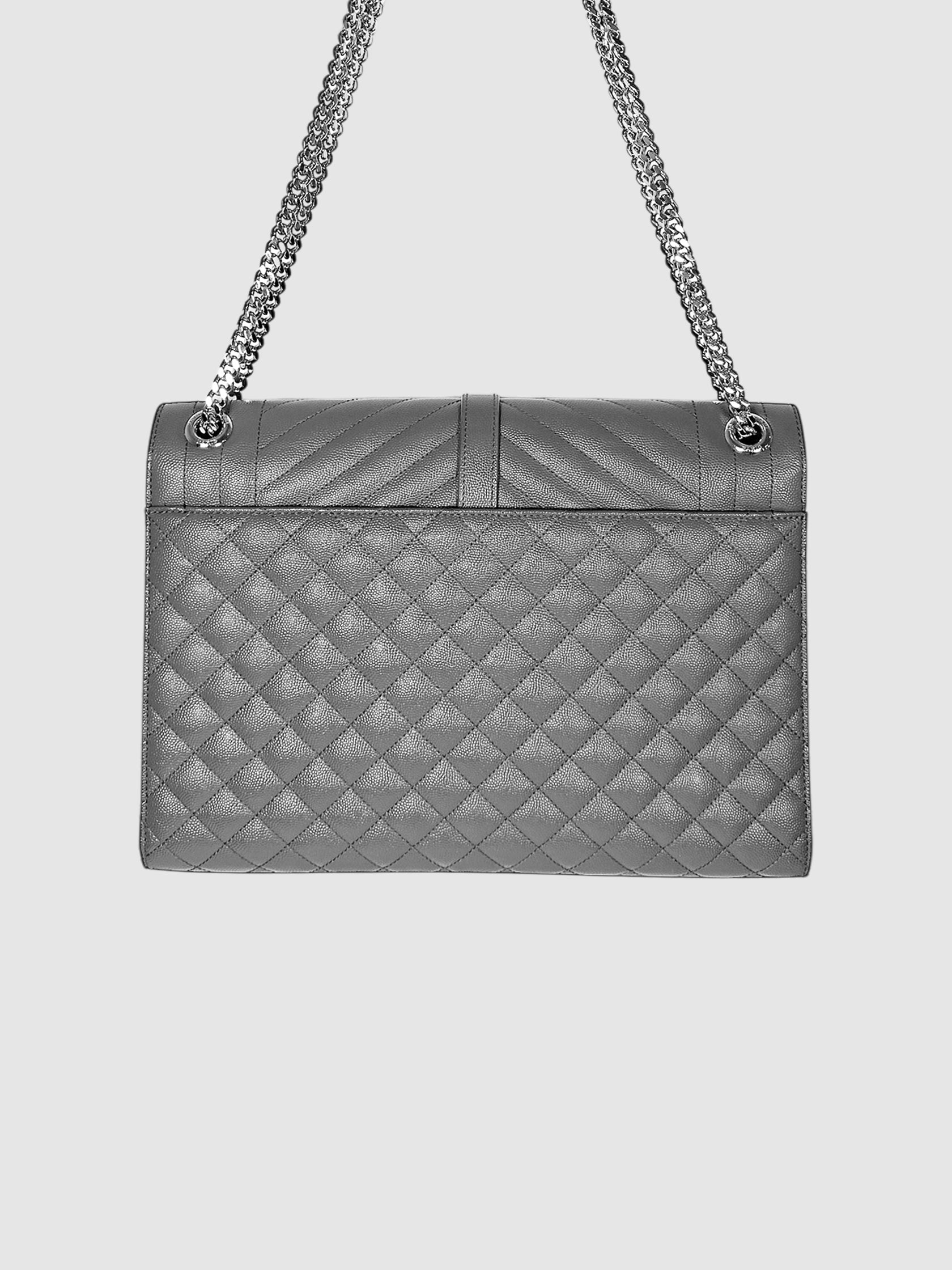 Chain Strap Quilted Envelope Bag