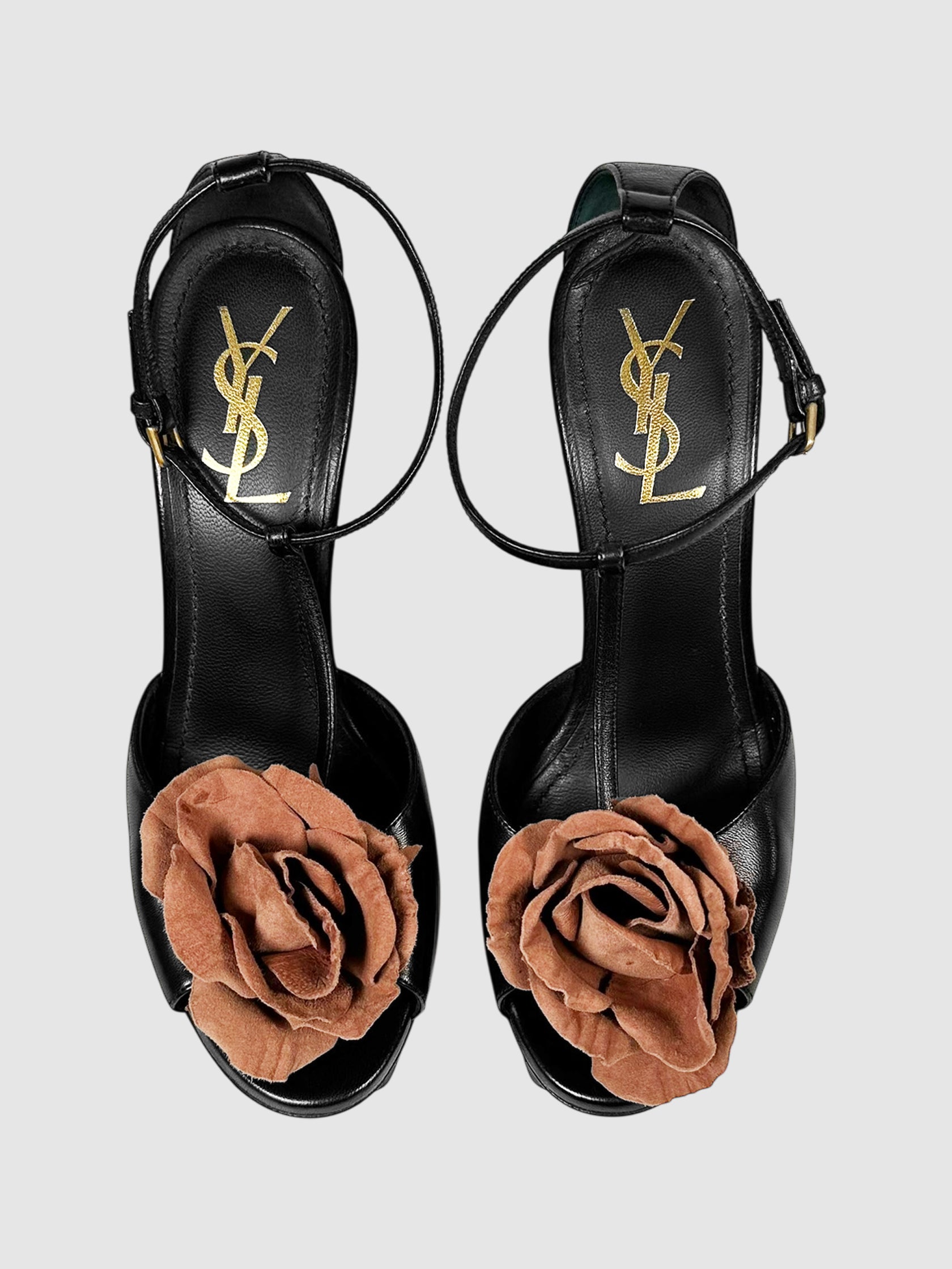 Leather Rose Pumps