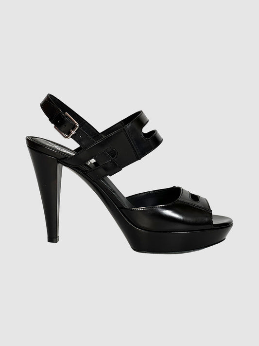 Yves Saint Laurent Leather Slingback Sandals - Size 39