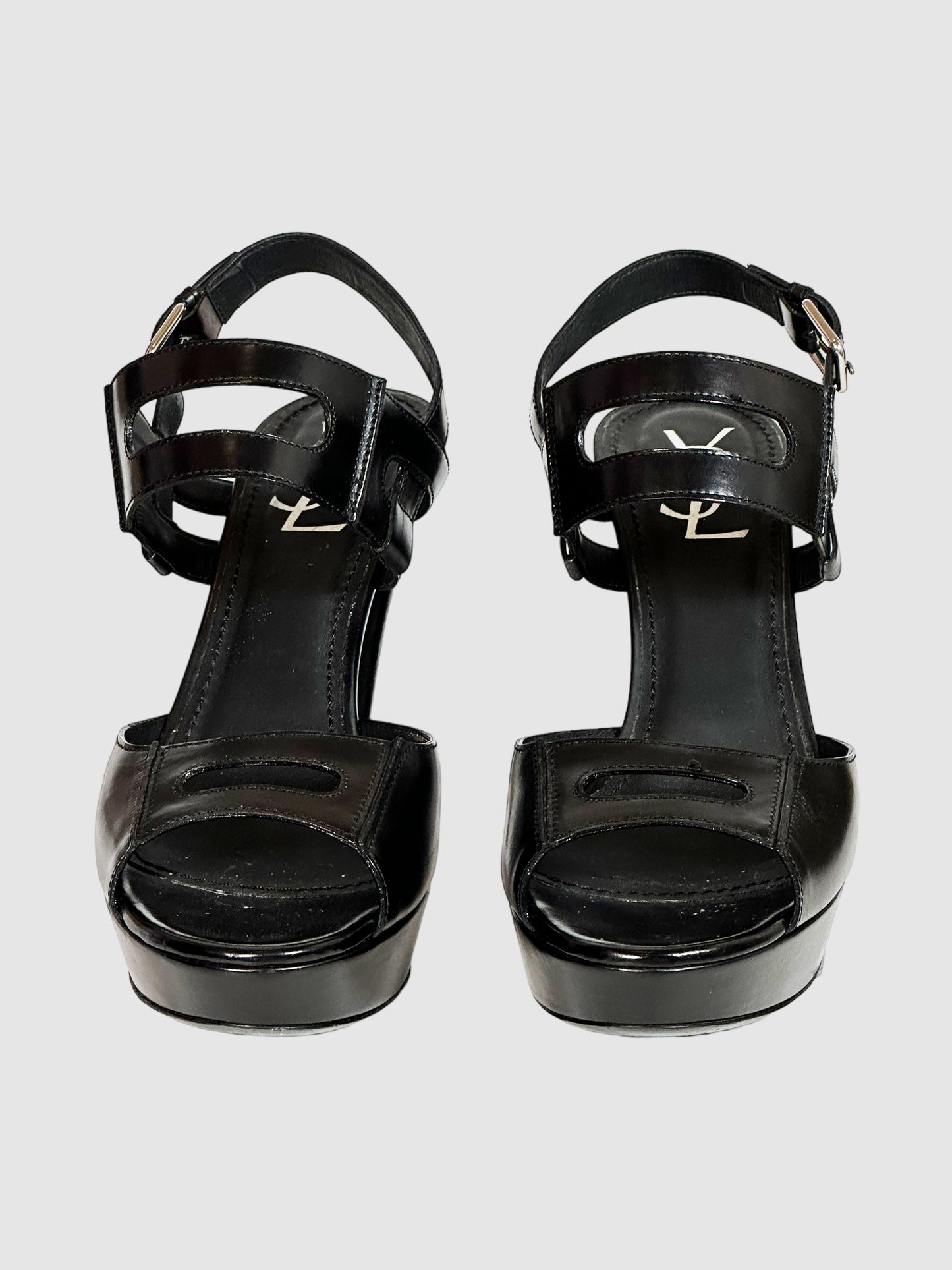 Yves Saint Laurent Leather Slingback Sandals - Size 39