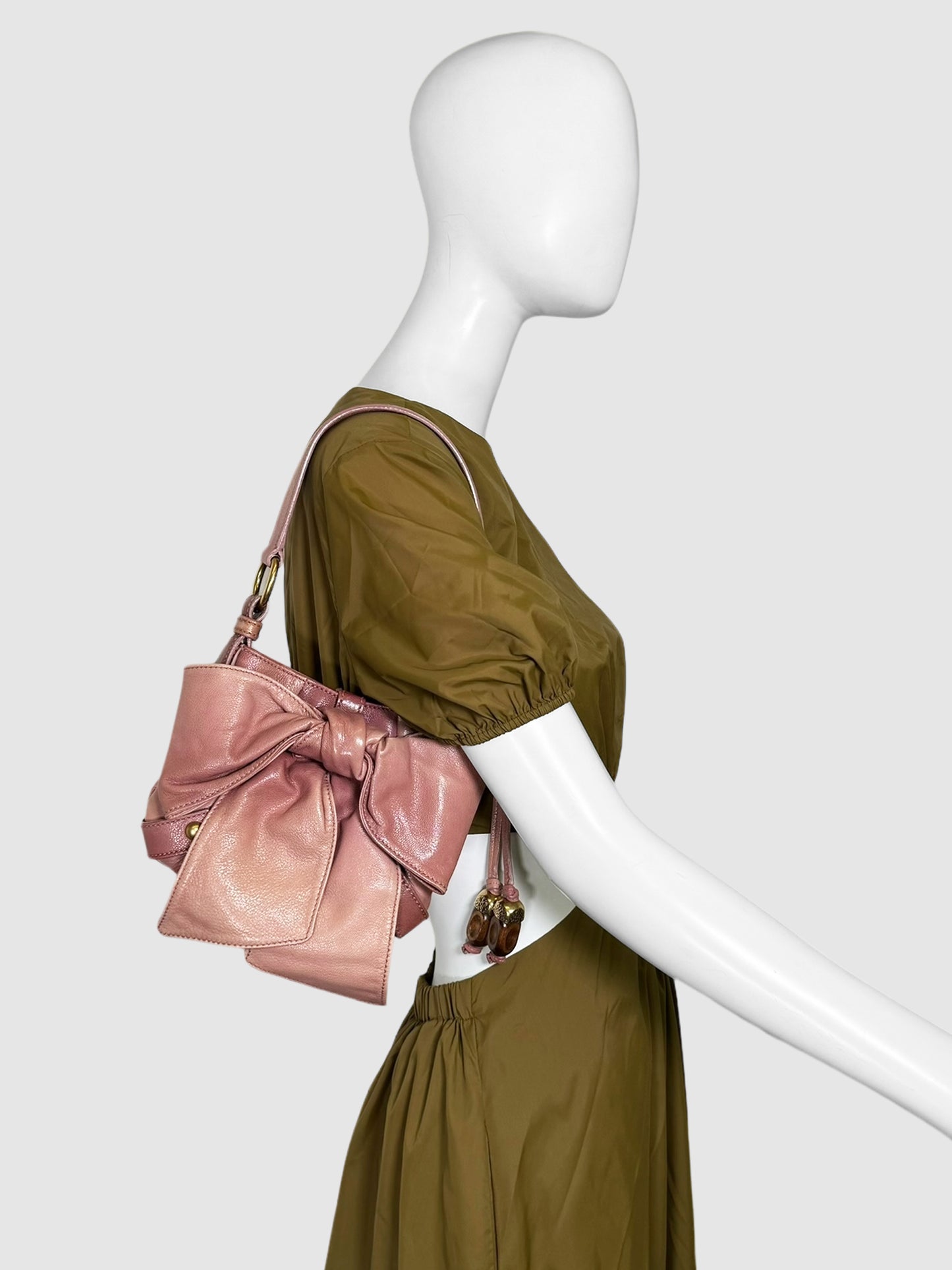 Small Leather Bow Shoulder Bag