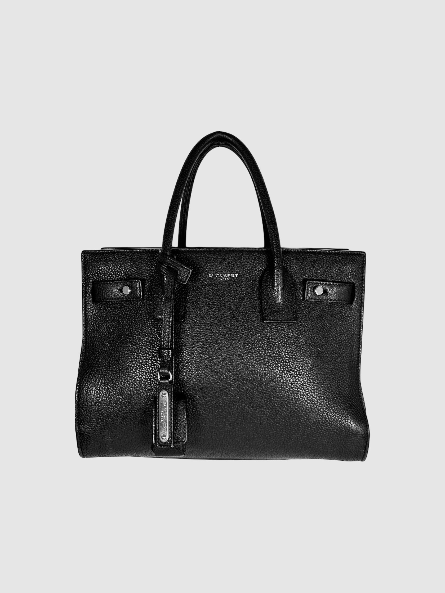 Saint Laurent Black Leather Sac de Jour Baby Bag Consignment Secondhand Designer Luxury Resale Toronto Trendy