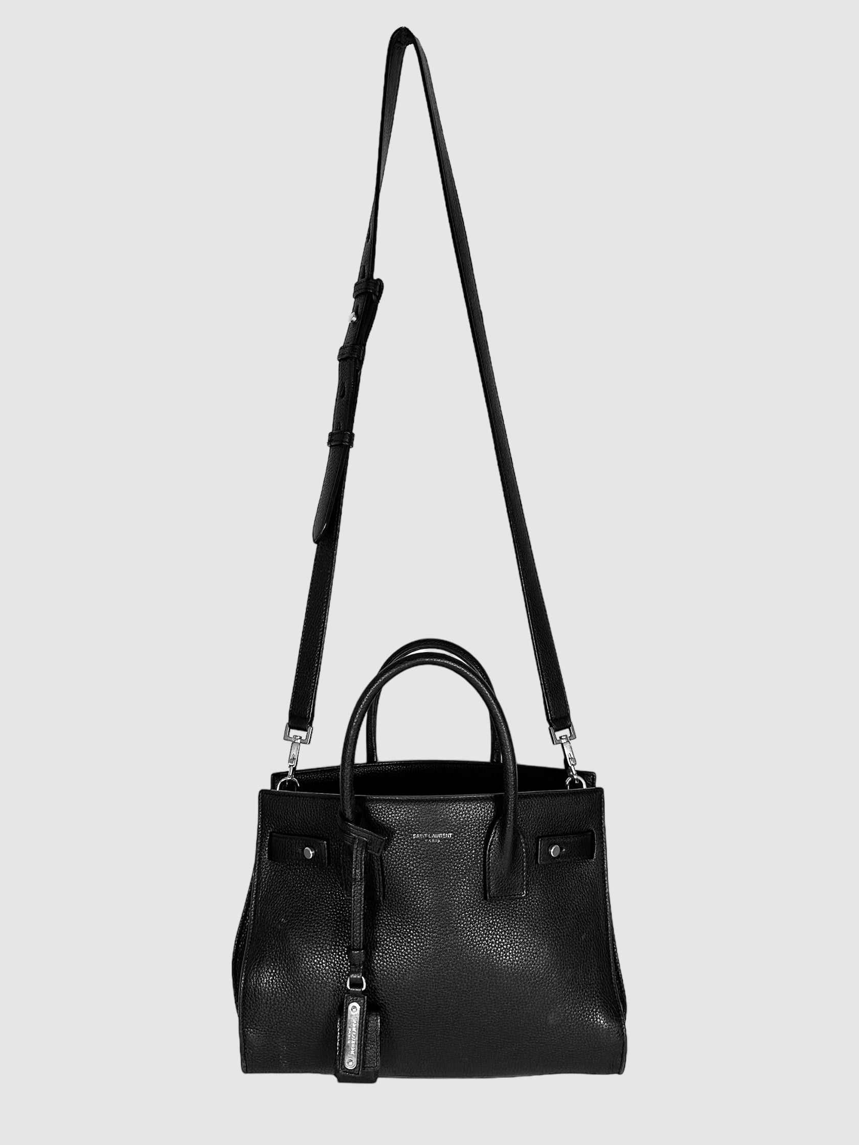 Saint Laurent Black Leather Sac de Jour Baby Bag Consignment Secondhand Designer Luxury Resale Toronto Trendy