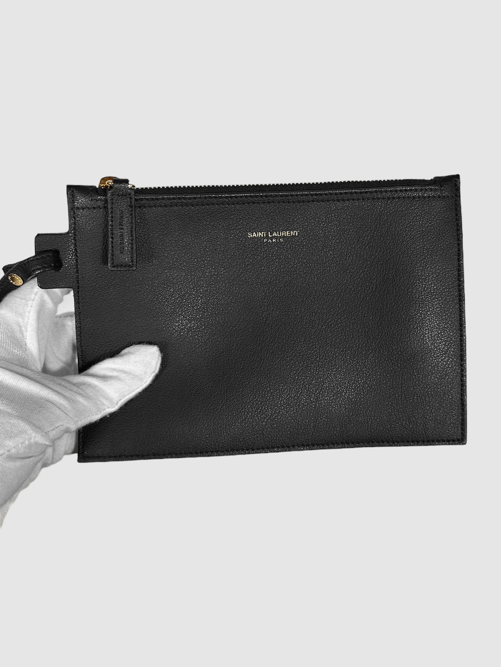 Yves Saint Laurent Black Leather Shopping Tote Bag Consignment Secondhand Designer Luxury Resale Toronto Trendy