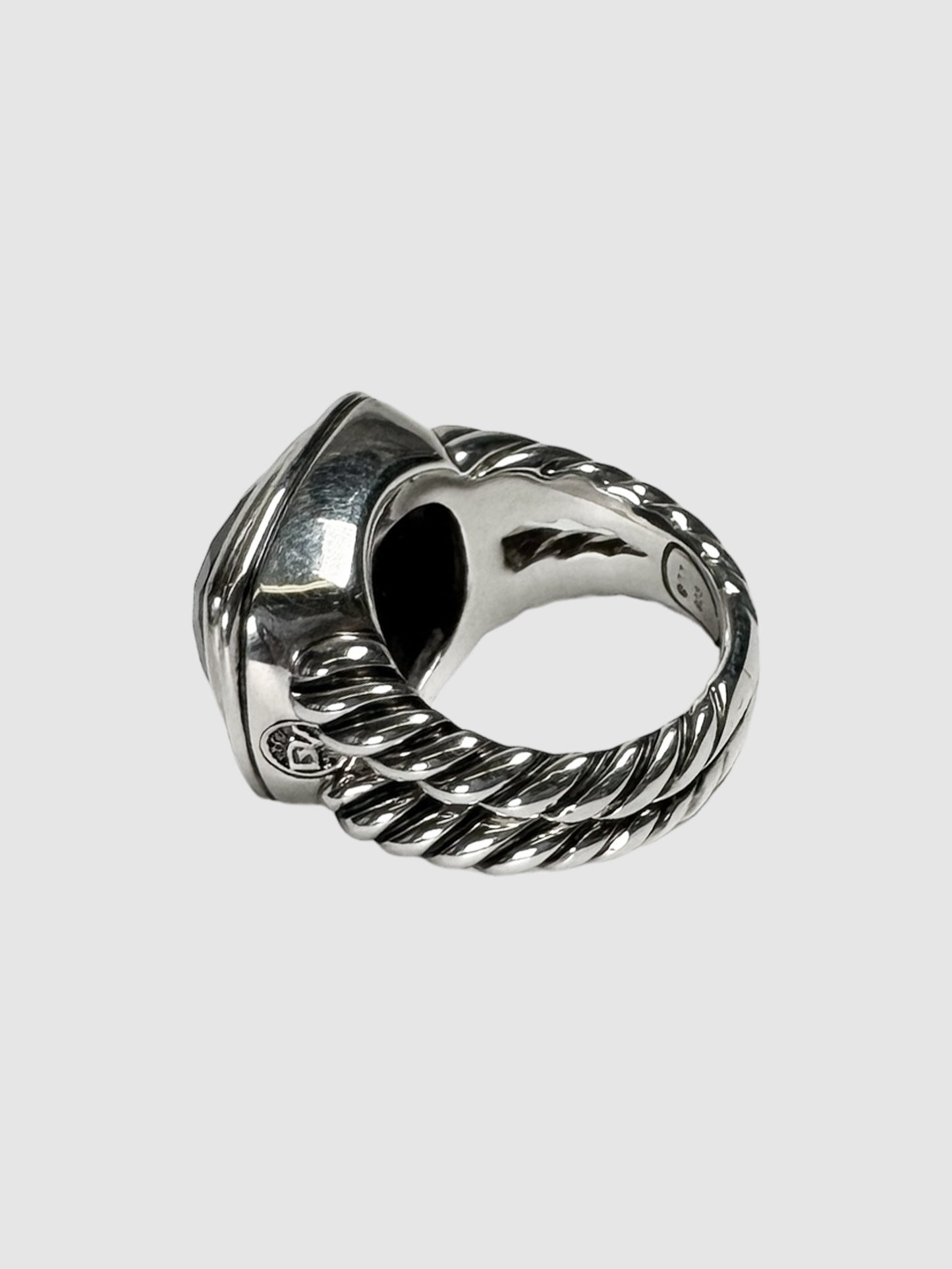 Albion Onyx and Diamonds Silver Ring