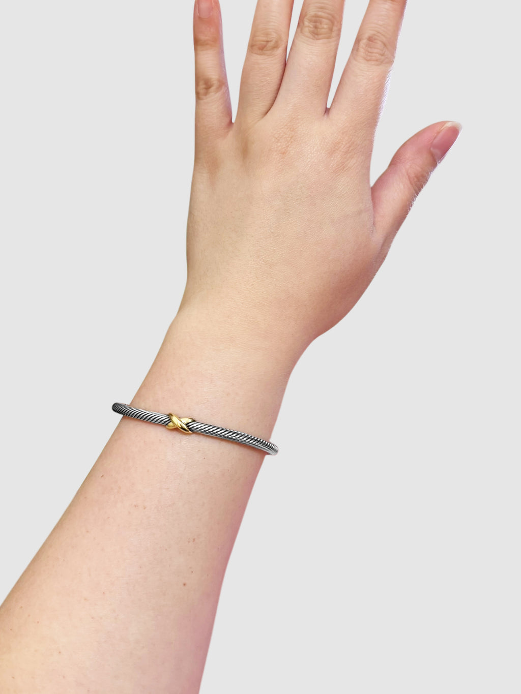 David Yurman Two-Tone X Classic Station Bracelet Accessories Jewellery Jewelry Luxury Designer Resale Consignment Toronto