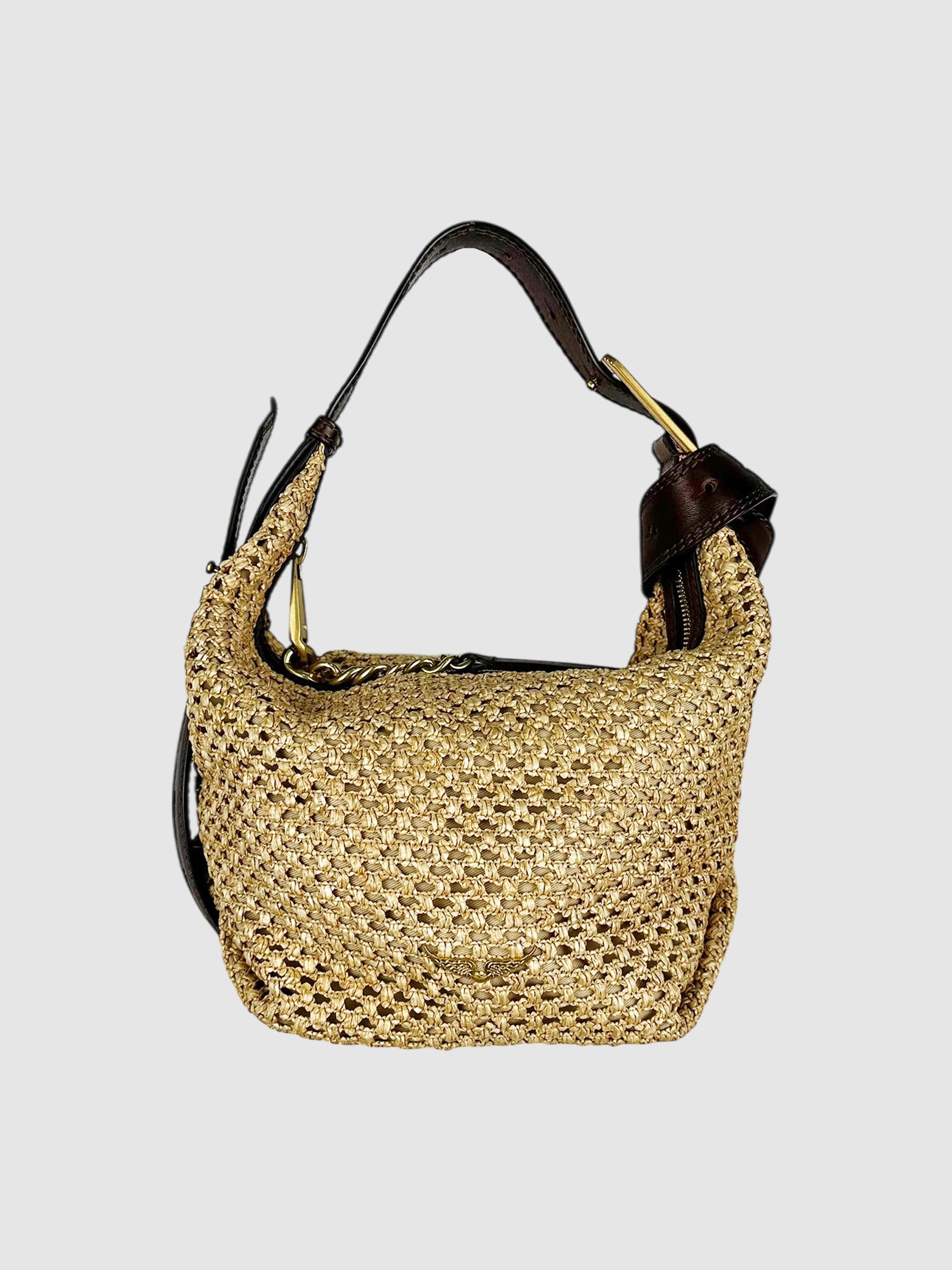 Zadig & Voltaire Beige Raffia Le Cecilia Knotted Strap Bag Summer Travel Luxury Designer Resale Consignment Secondhand Toronto