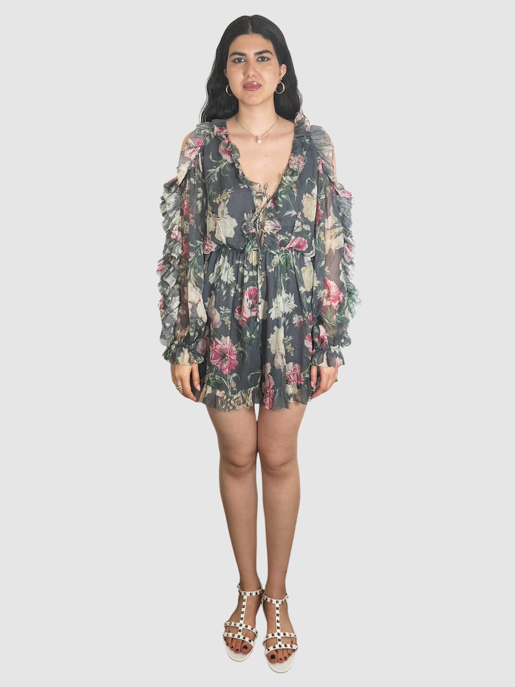 Georgette Cold Shoulder Romper