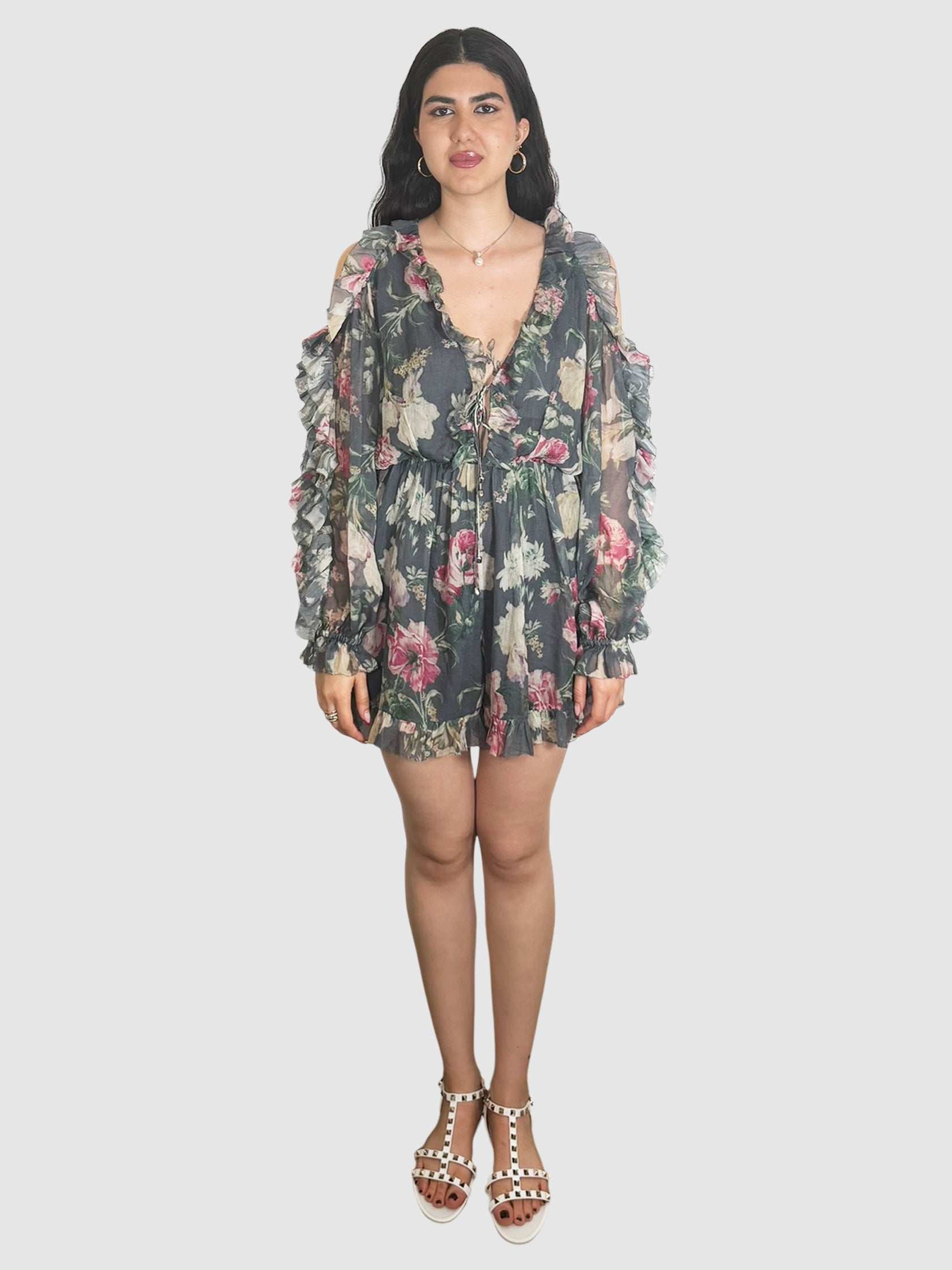 Georgette Cold Shoulder Romper