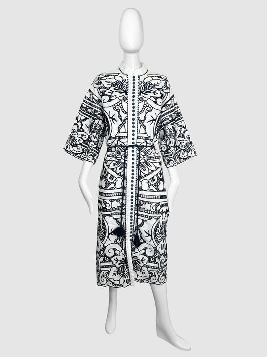 Lyre Guipure-Lace Shirt Dress - Size 0