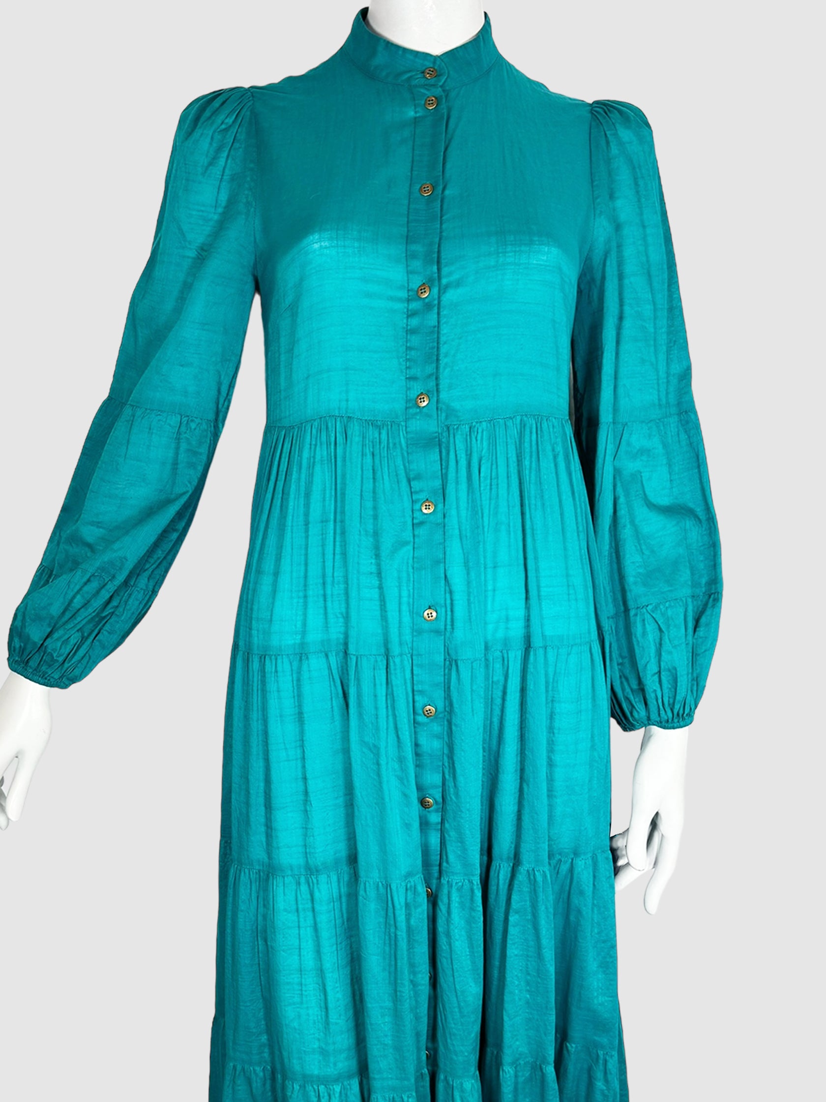 Tiered Button-Up Maxi Dress - Size 1