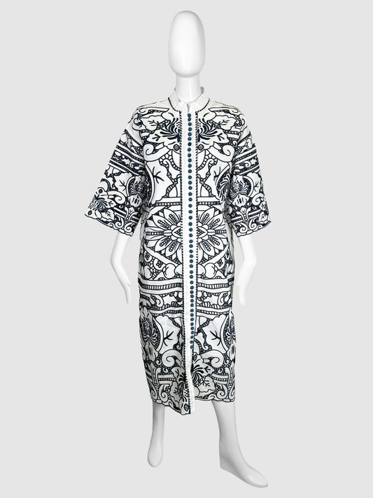 Lyre Guipure-Lace Shirt Dress - Size 0