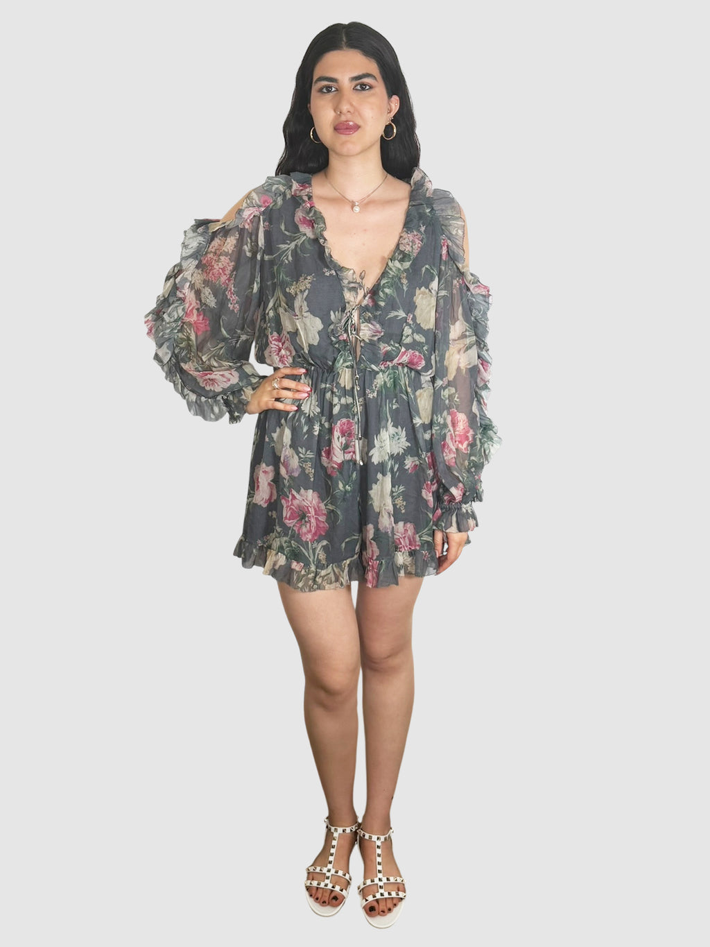 Georgette Cold Shoulder Romper