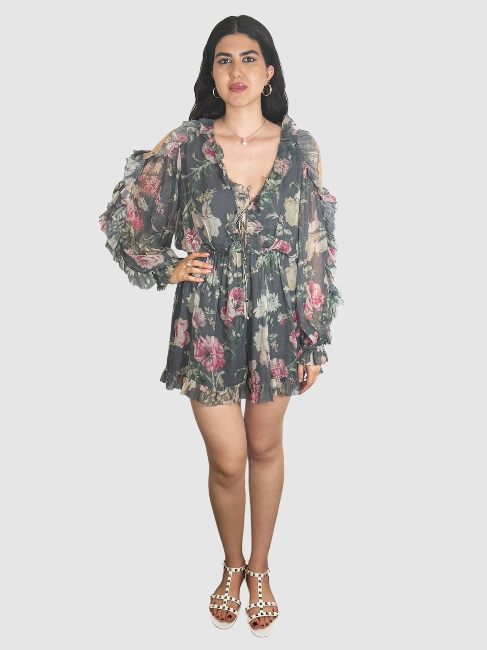 Georgette Cold Shoulder Romper