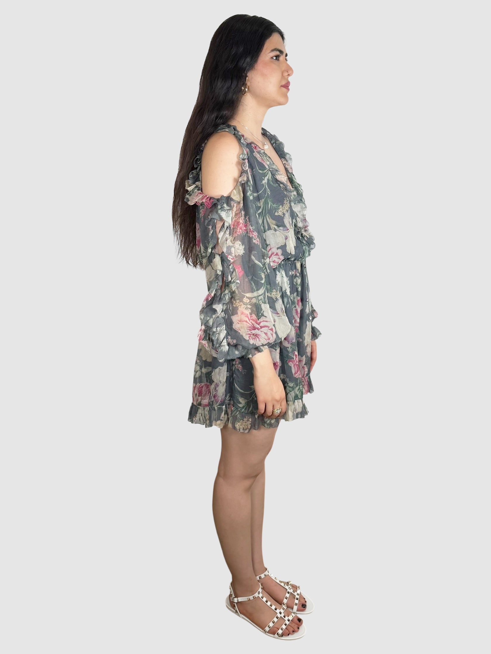 Georgette Cold Shoulder Romper