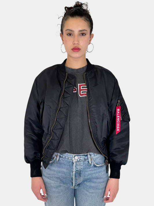 Crop Puffer Bomber Jacket - Size 36