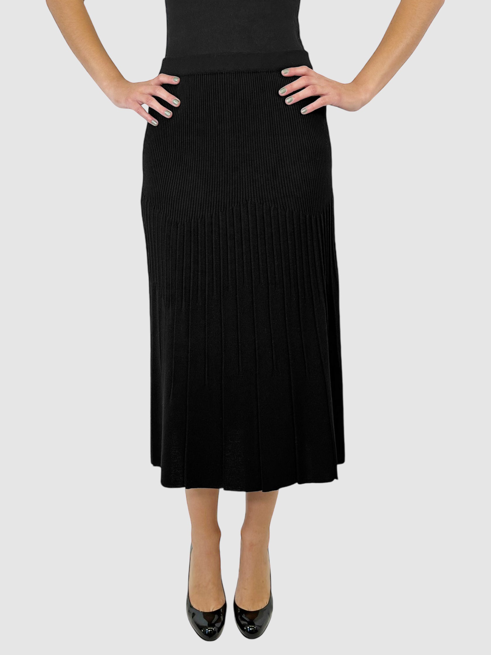 Ribbed Wool Midi Skirt - Size M