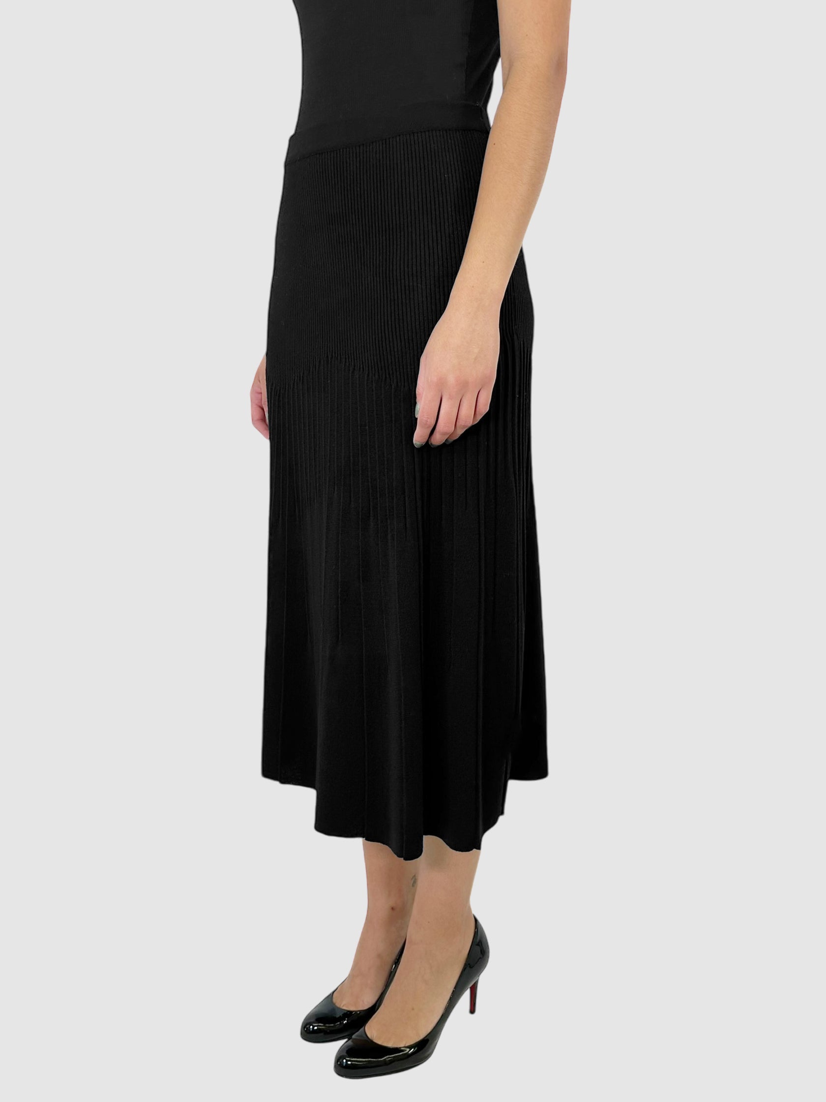 Ribbed Wool Midi Skirt - Size M